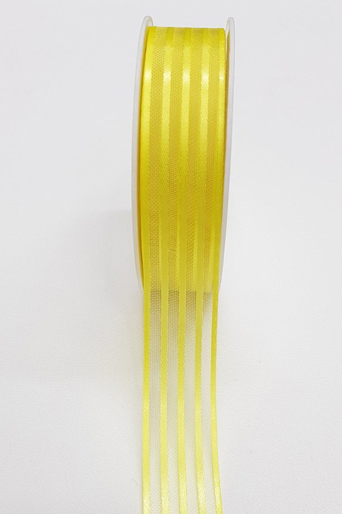 Sarı Saten Çizgili Şifon Kurdele 2,5Cm