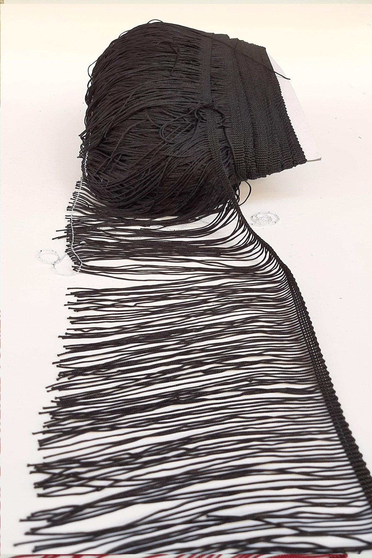 Siyah 15 Cm Saçak Şerit Püskül