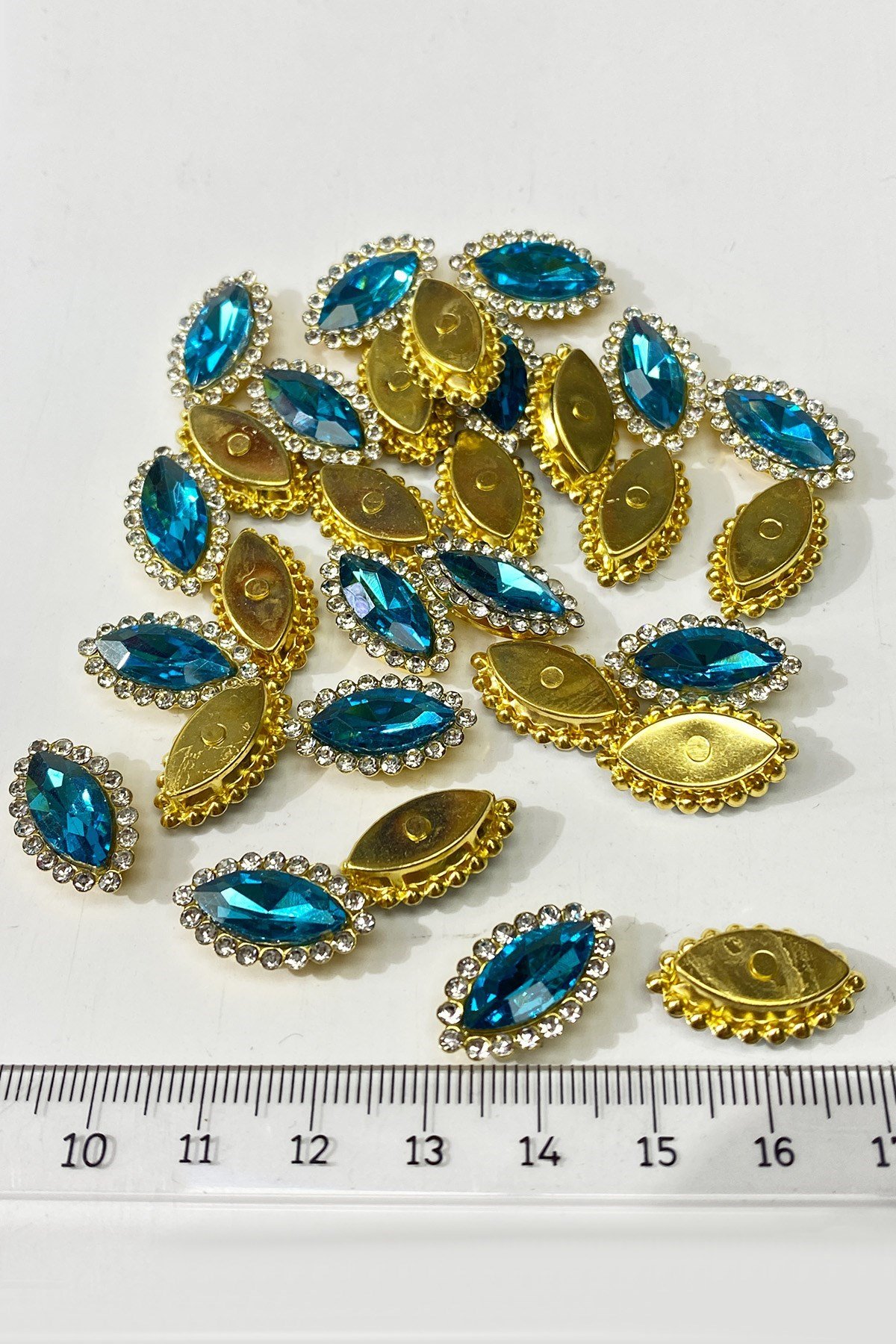 Turkuaz  Gold Kasalı Mekik Dikme Taş 10 Adet