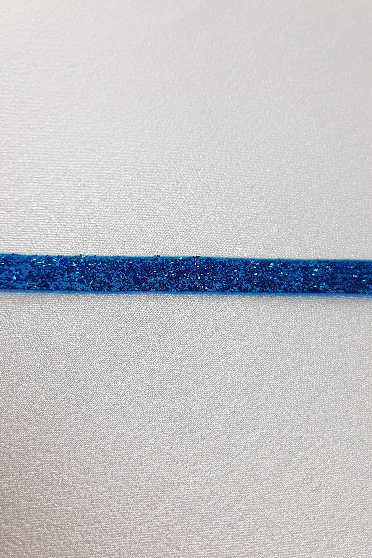 Turkuaz Simli Kadife Kurdele 1 cm