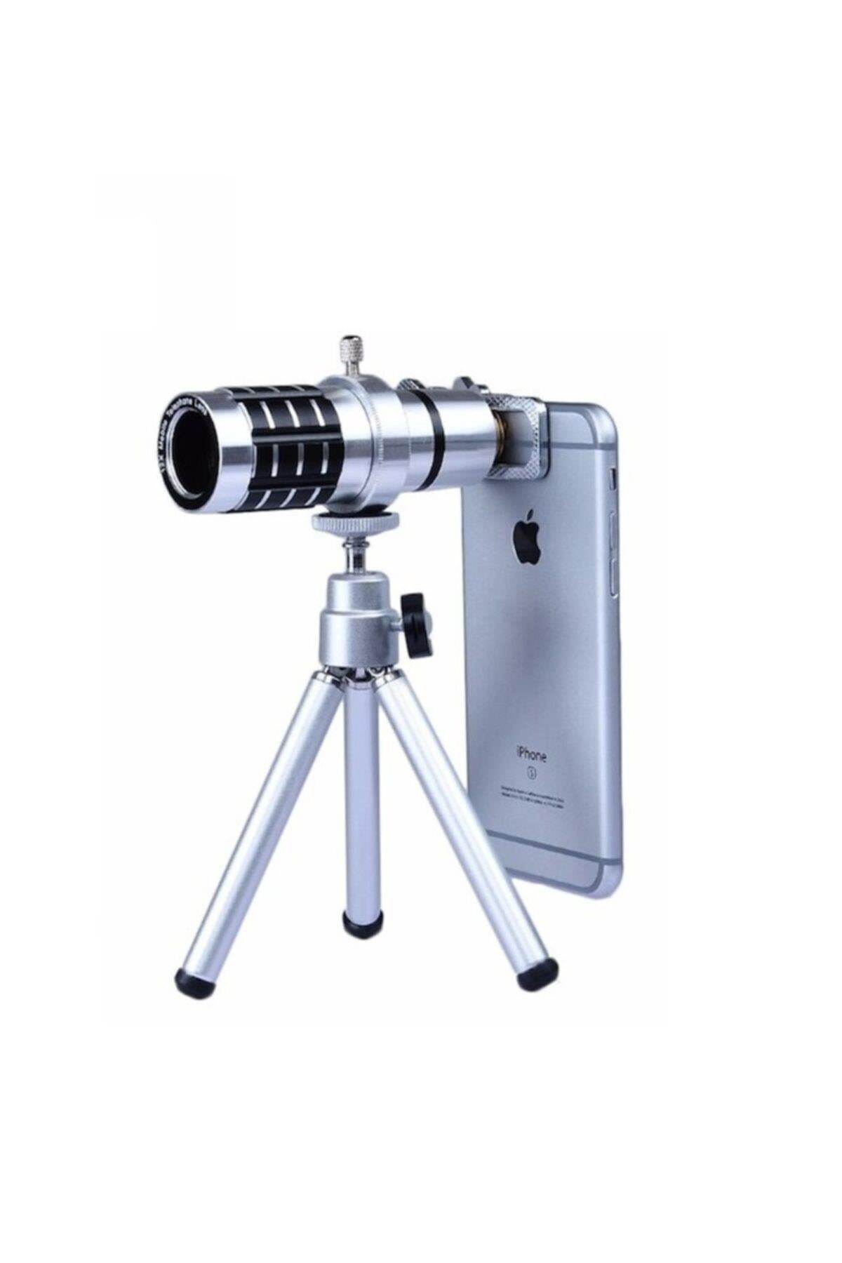 12x Zoom Telefon Lensi Ve 0.6x Makro Profesyonel Lens 2 In 1 Set