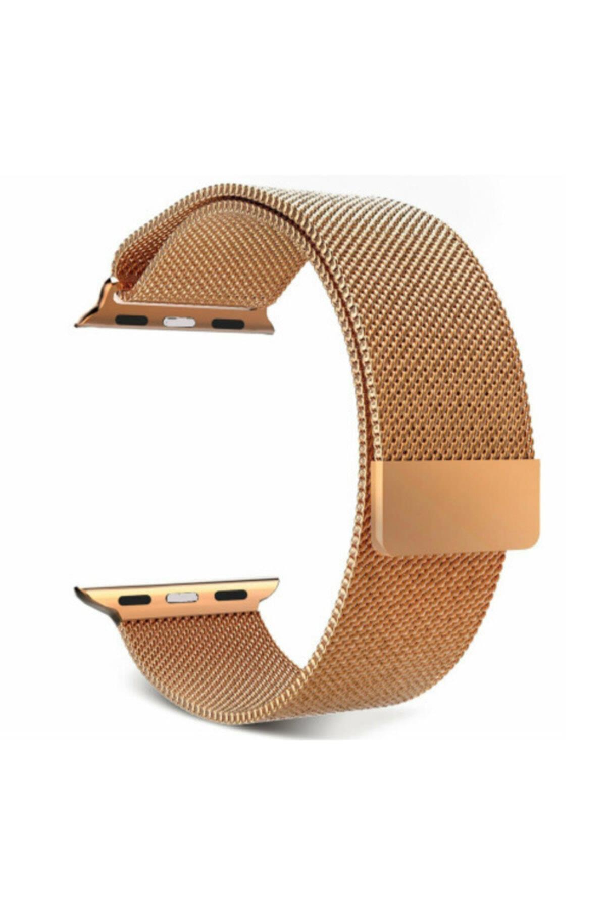 Apple Watch Seri 4 5 6 44 Mm Için Metal Milanese Kordon Gökkuşağı