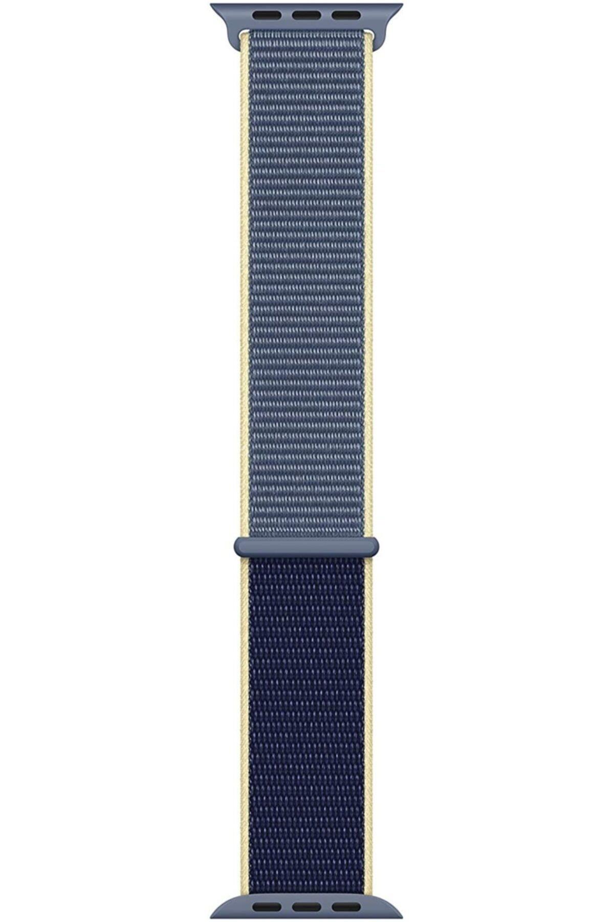Apple Watch Series 4 Ile Uyumlu 44 Mm Dokuma Kordon Kayış Gray/red(gri/kırmızı)
