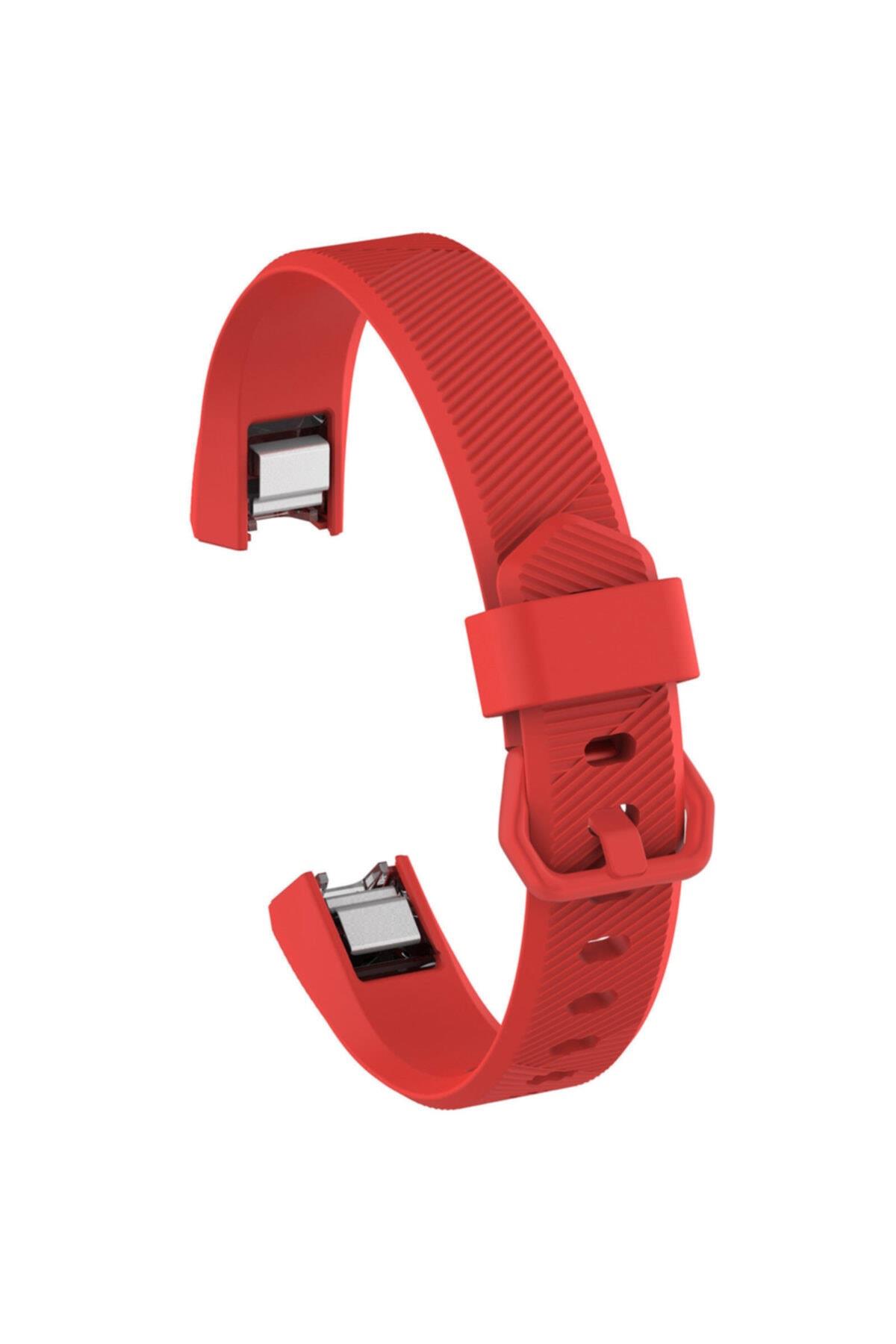 Fitbit Alta Hr Uyumlu Large Beden(L SIZE) Tokalı Silikon Kordon Kırmızı