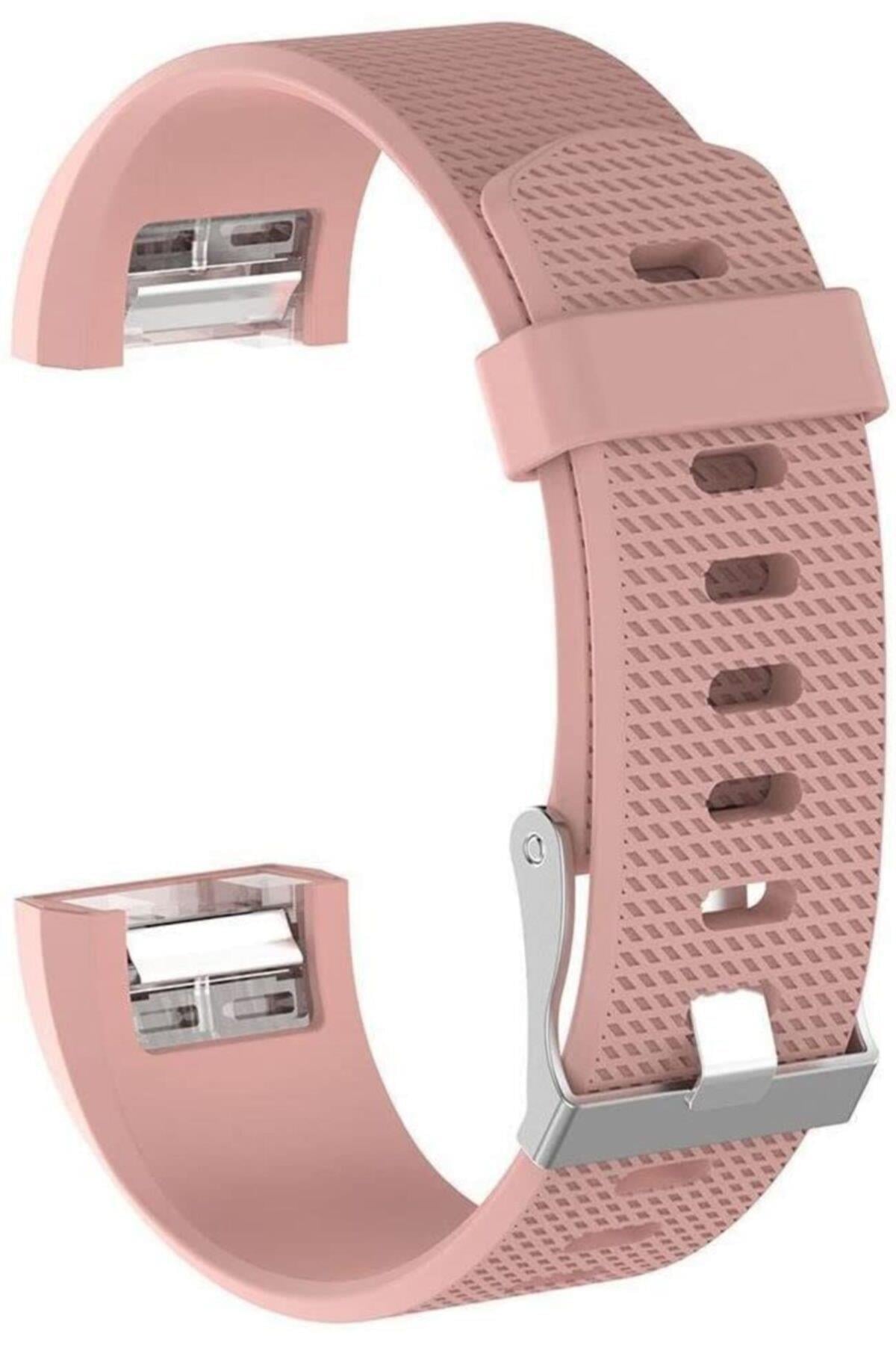 Fitbit Charge 2 Için Large Beden(l Sıze) Silikon Kordon Pembe