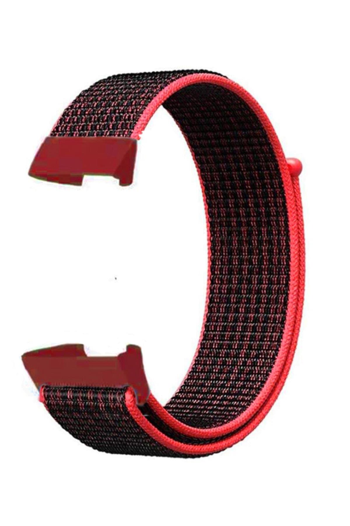Fitbit Charge 3 Için Dokuma Kordon Fosforlu Pembe