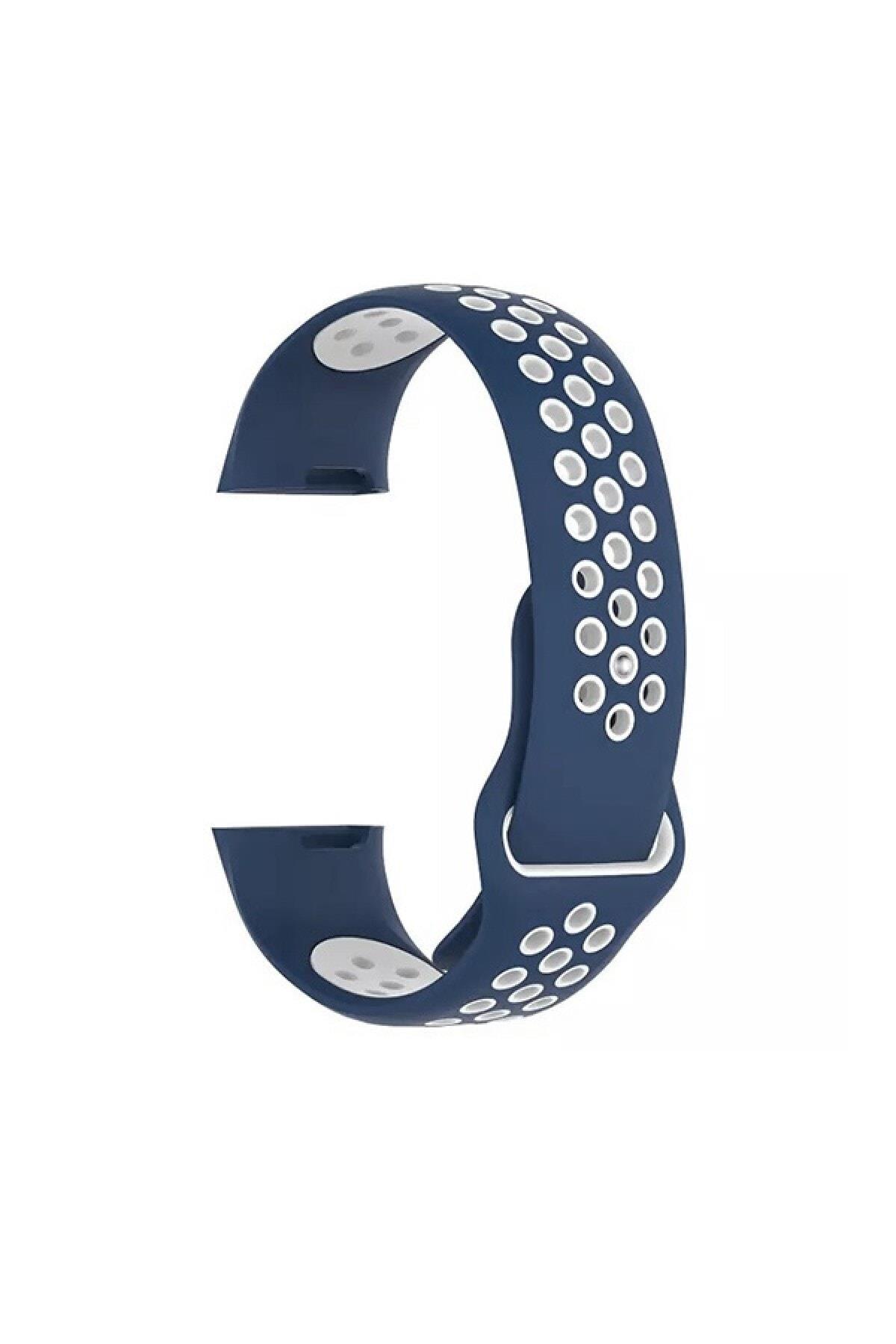 Fitbit Charge 3 Için Large Beden(l Sıze) Delikli Silikon Kordon Siyah Kırmızı