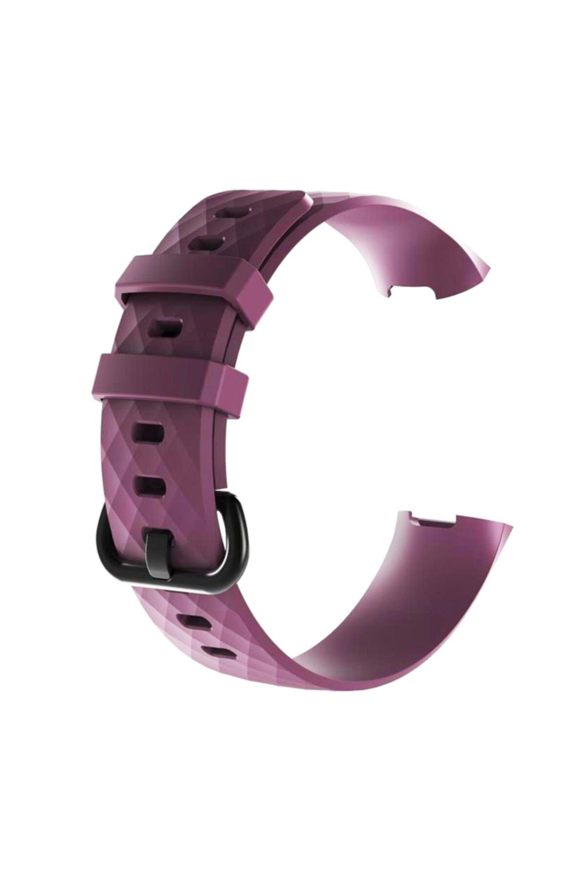 Fitbit Charge 3 Için Small Beden (S Sıze) Silikon Kordon Mor