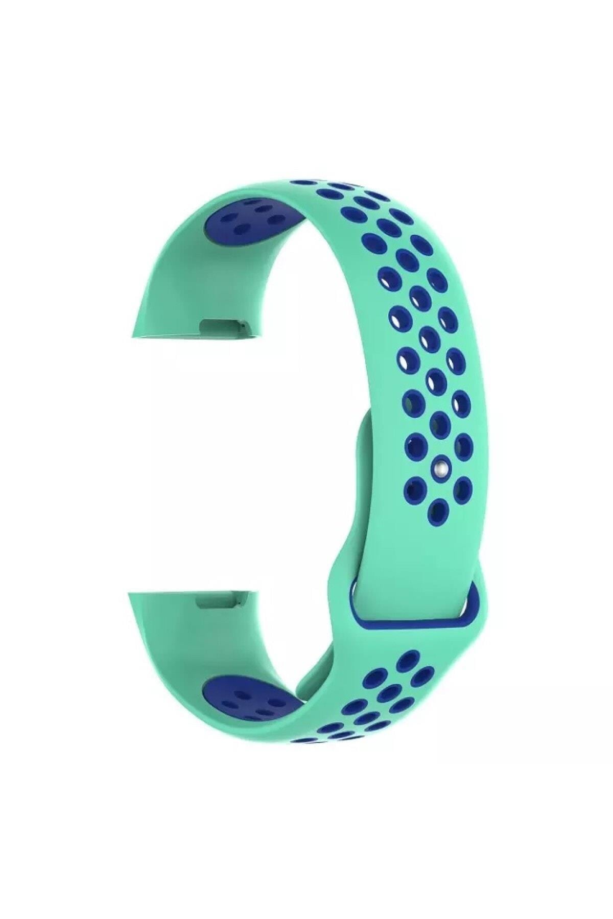 Fitbit Charge 4 Için Large Beden(l Sıze) Delikli Silikon Kordon Siyah Beyaz