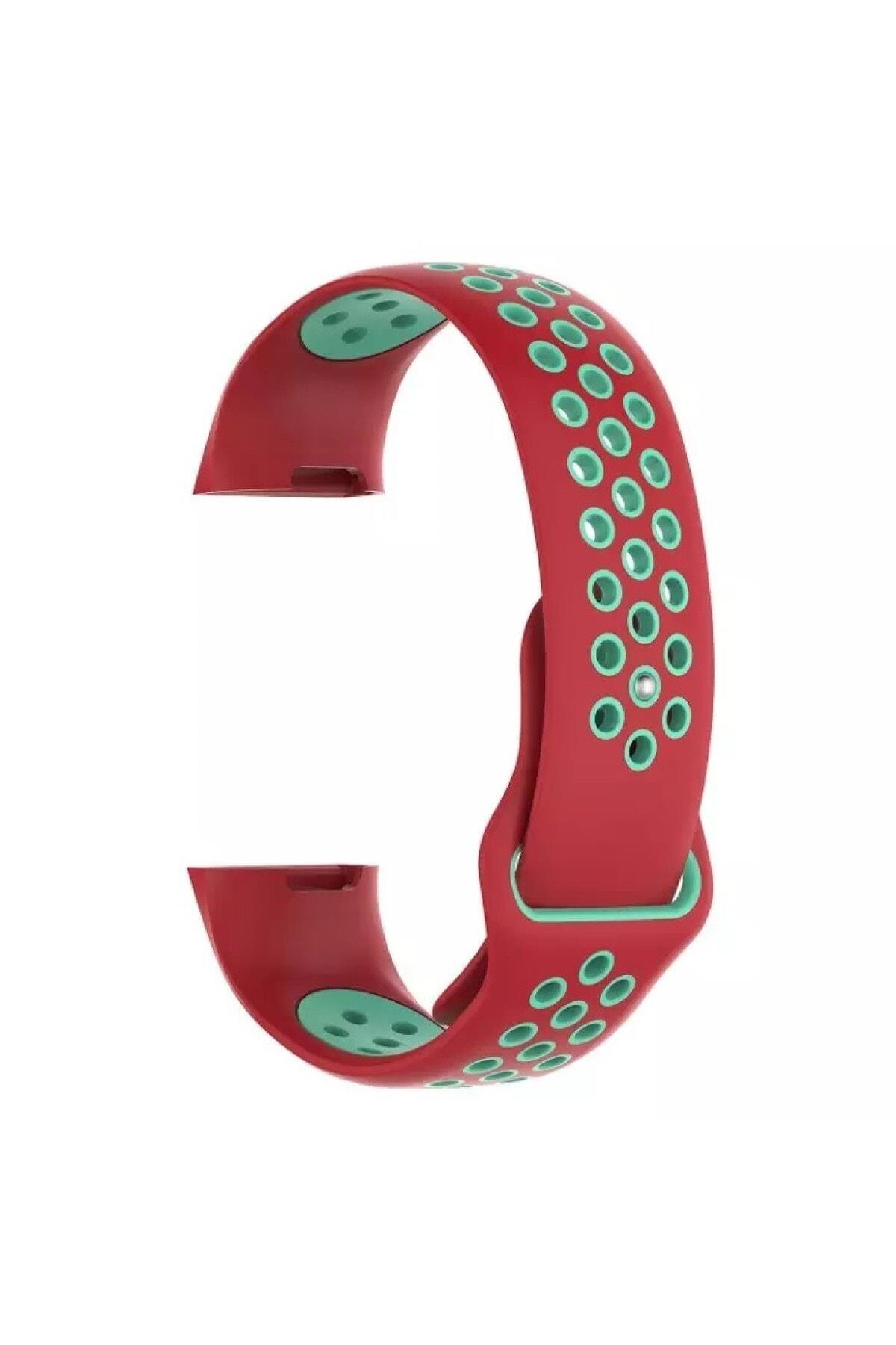 Fitbit Charge 4 Için Large Beden(l Sıze) Delikli Silikon Kordon Siyah Beyaz