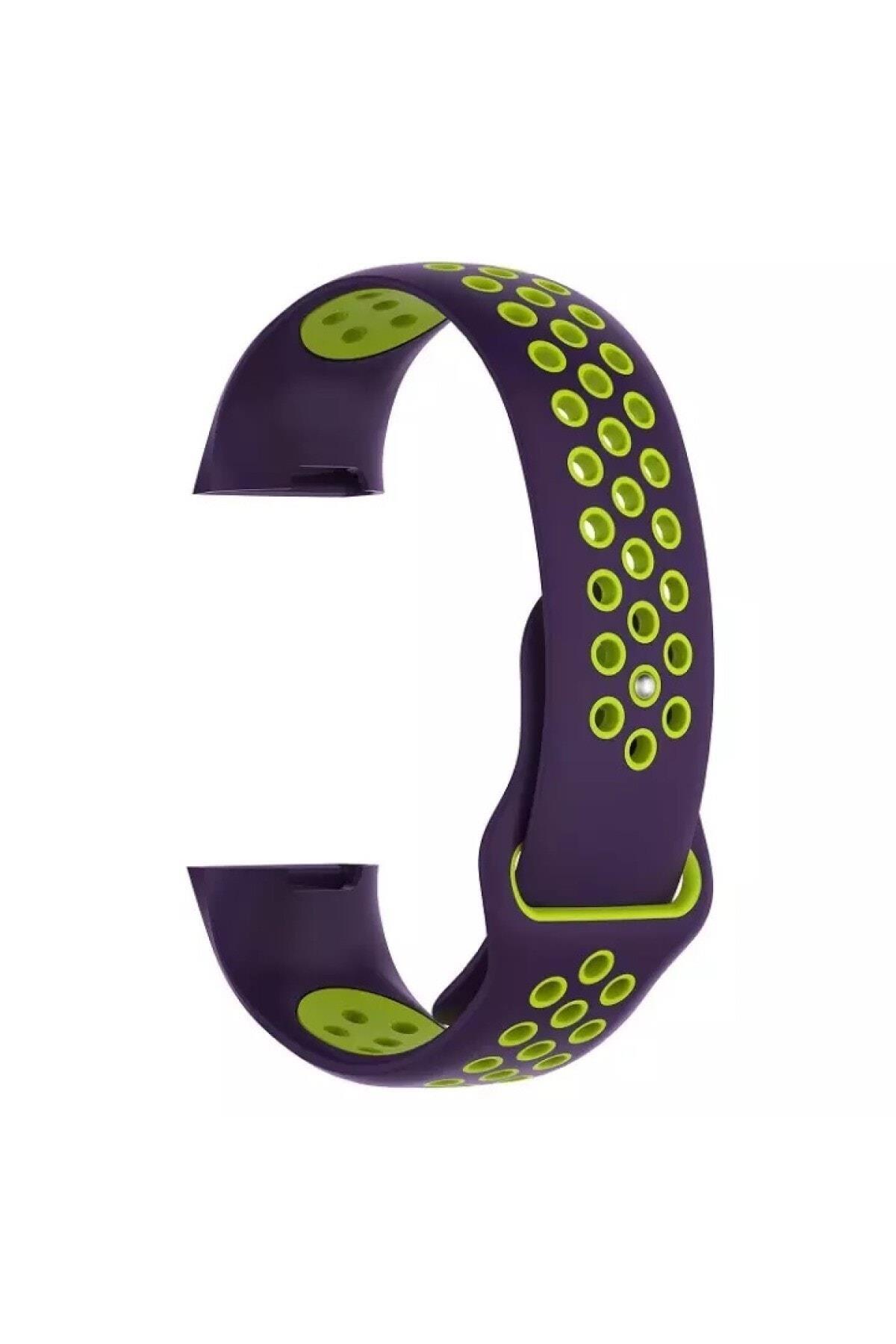 Fitbit Charge 4 Için Large Beden(l Sıze) Delikli Silikon Kordon Siyah Beyaz