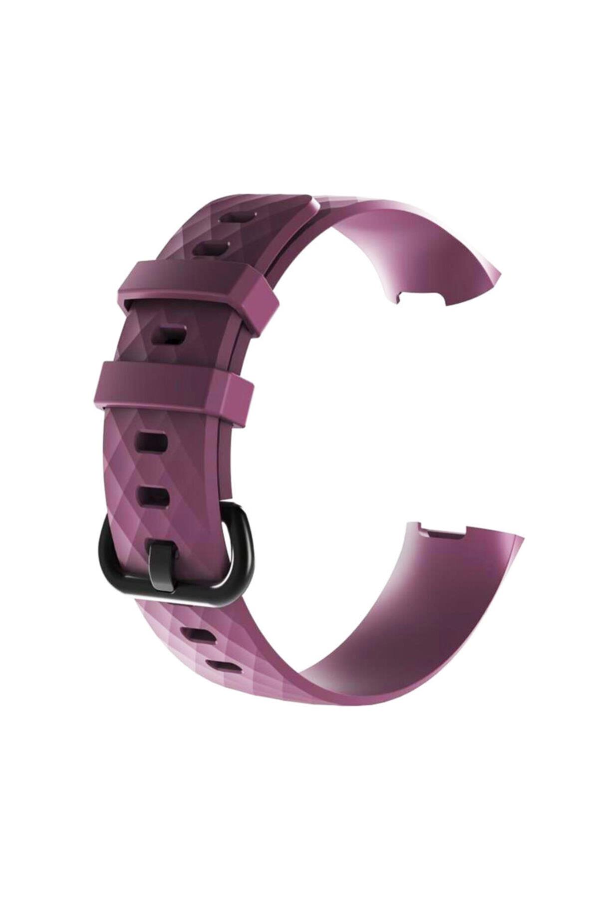 Fitbit Charge 4 Uyumlu Large Beden(l Sıze) Silikon Kordon Kırmızı
