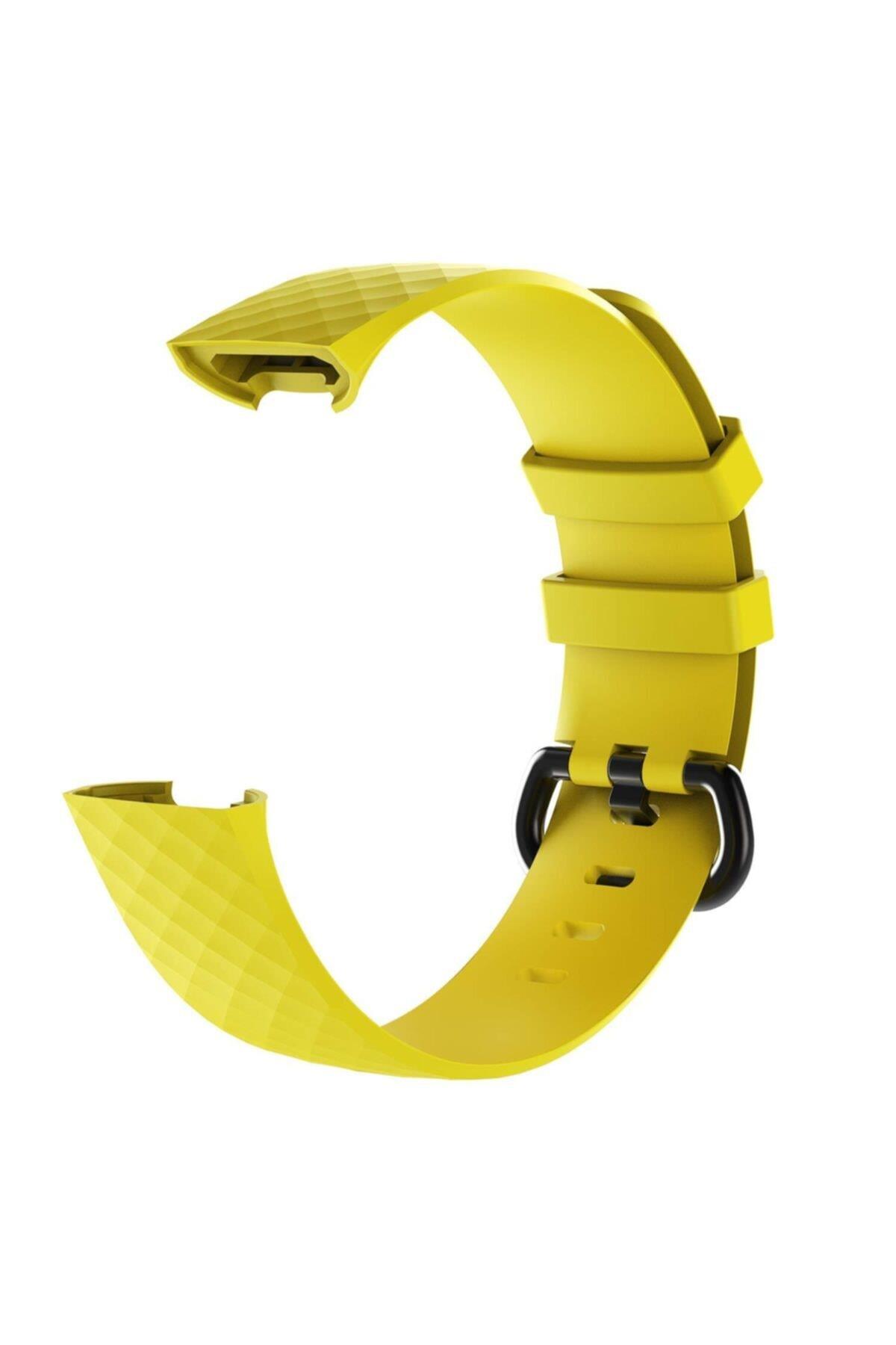 Fitbit Charge 4 Uyumlu Small Beden(s Sıze) Silikon Kordon Sarı
