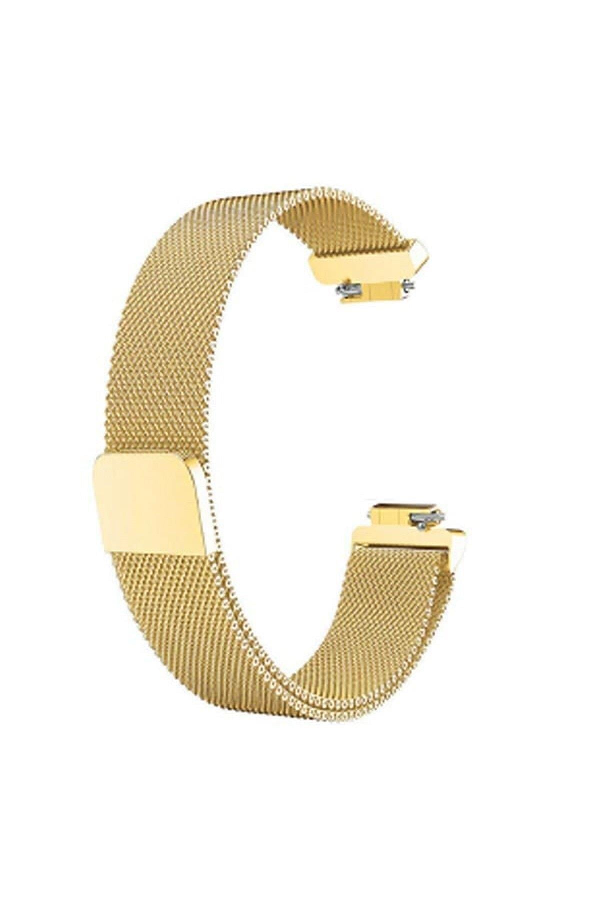 Fitbit Inspire - Inspire Hr Için Metal Milanese Kordon Gold