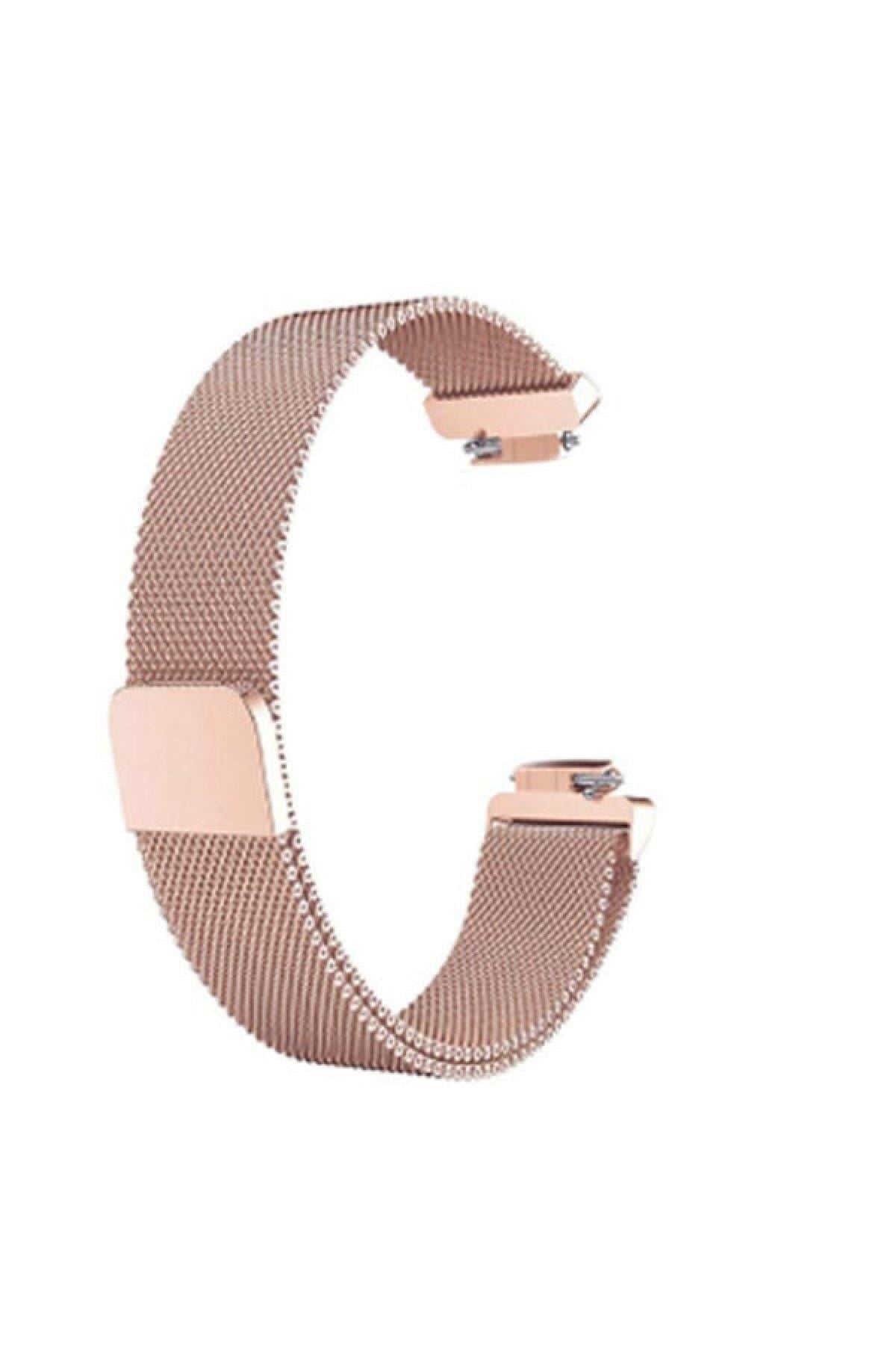 Fitbit Inspire - Inspire Hr Için Metal Milanese Kordon Gold