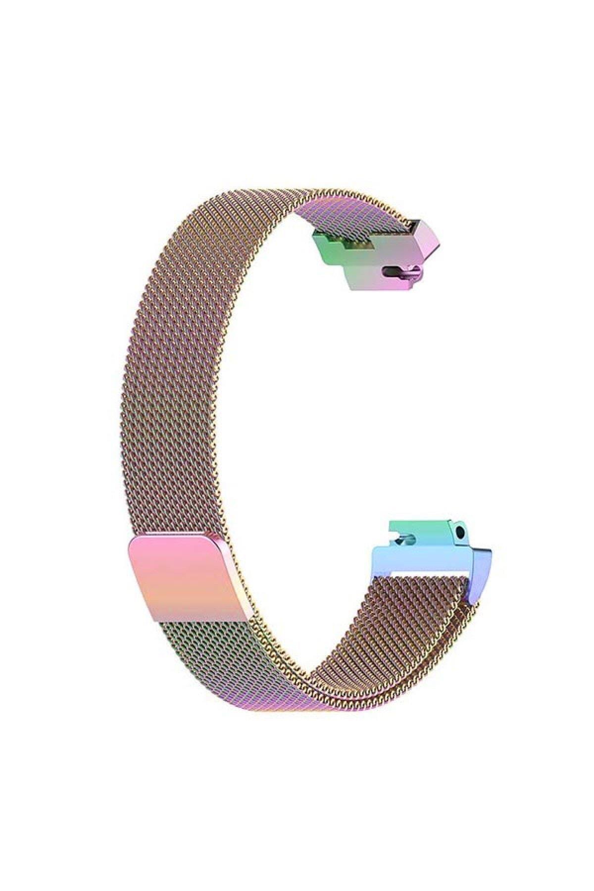 Fitbit Inspire - Inspire Hr Için Metal Milanese Kordon Gold
