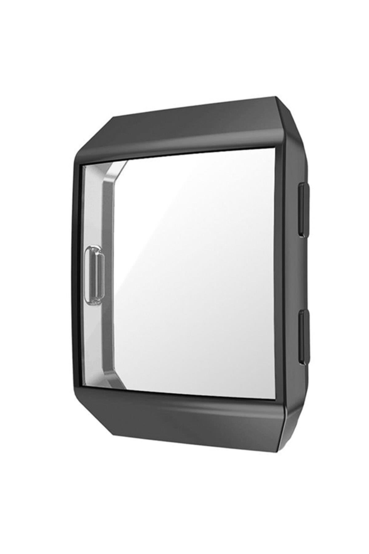 Fitbit Ionic Için Tam Kaplama Silikon Kılıf Siyah