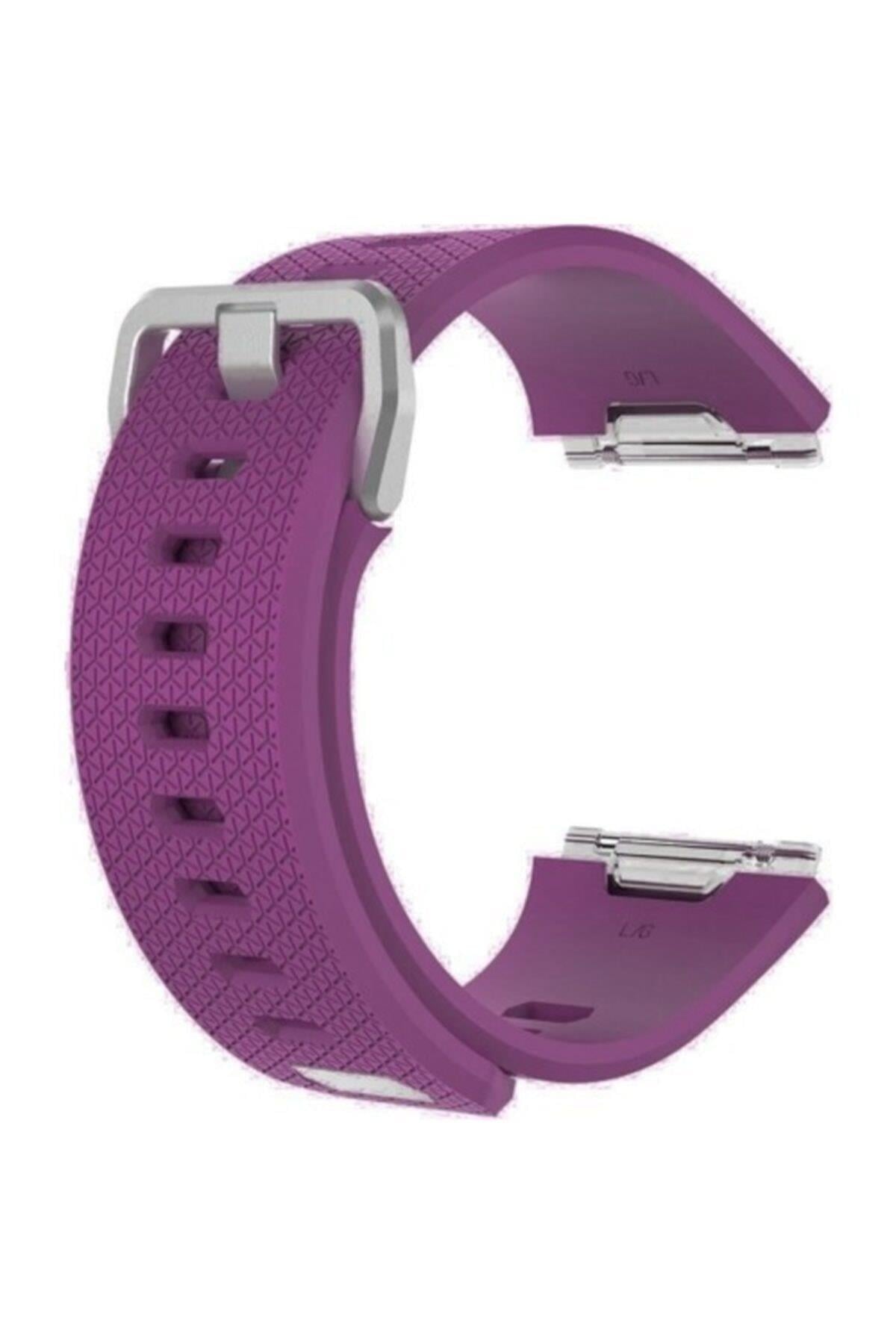 Fitbit Ionic Uyumlu Small Beden(s Sıze) Silikon Kordon Kayış Mor
