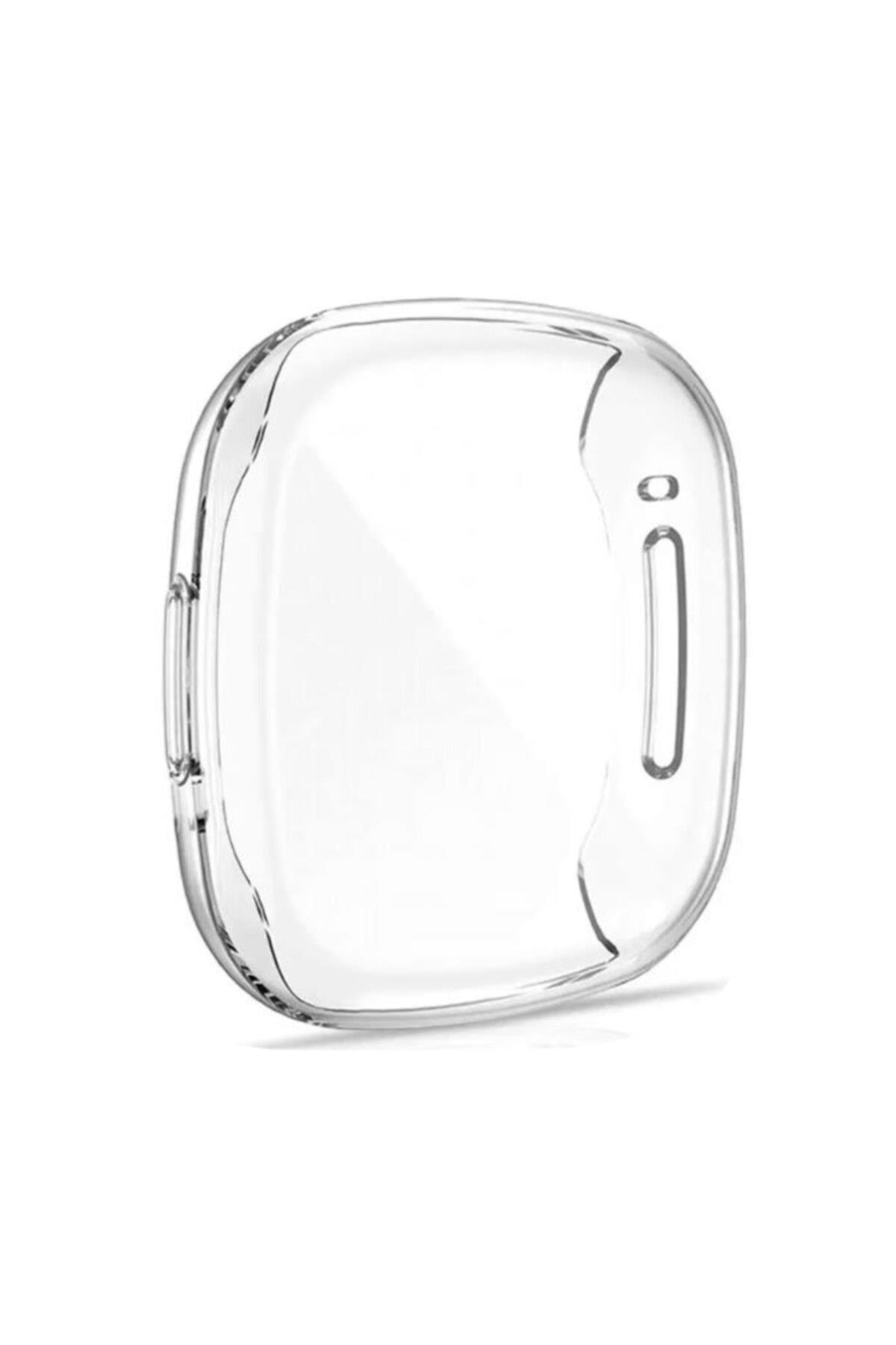 Fitbit Versa 3 Fb511 /sense Fb512 Için Tam Kaplama Silikon Kılıf Şeffaf
