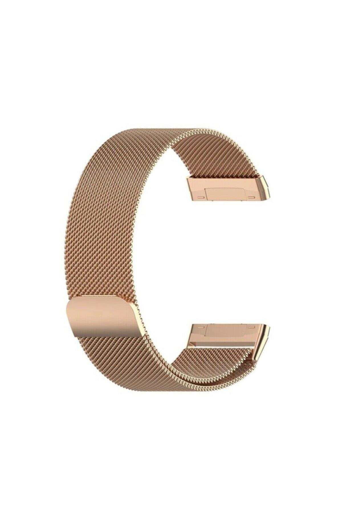 Fitbit Versa 3 Ile Uyumlu Metal Milanese Kordon Gold