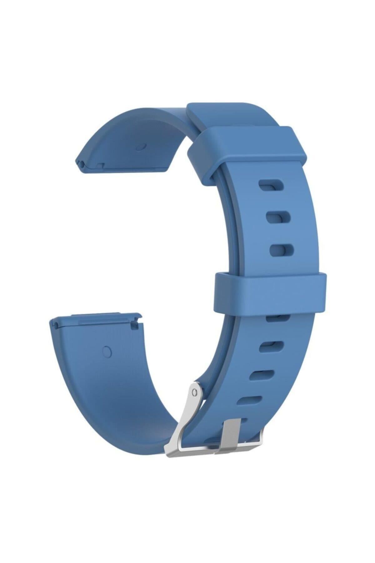 Fitbit Versa Fb504 Için Large Beden (L SIZE) Silikon Kordon Mavi