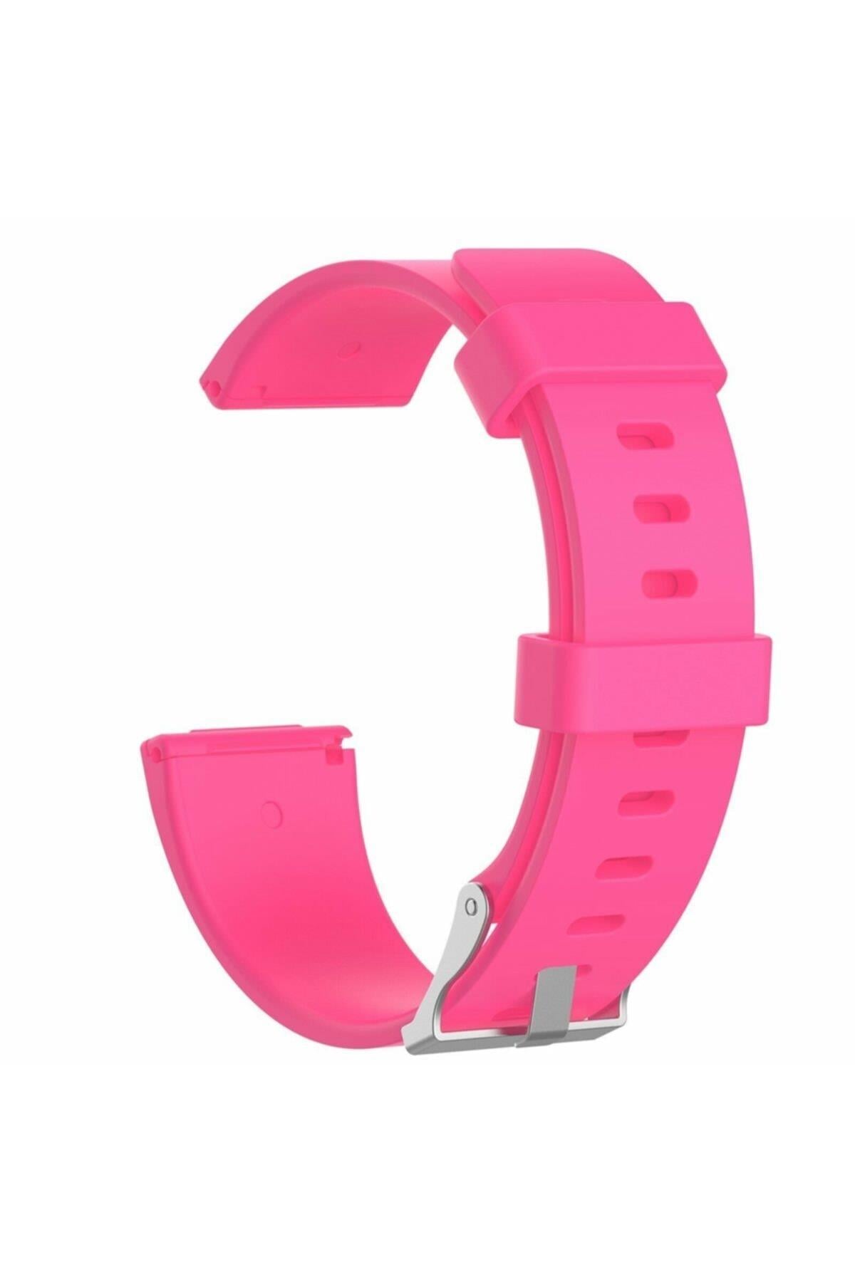 Fitbit Versa Fb504 - Versa 2 Fb507 - Versa Lite Fb415 Için Small Beden (S SIZE) Silikon Kordon Pembe