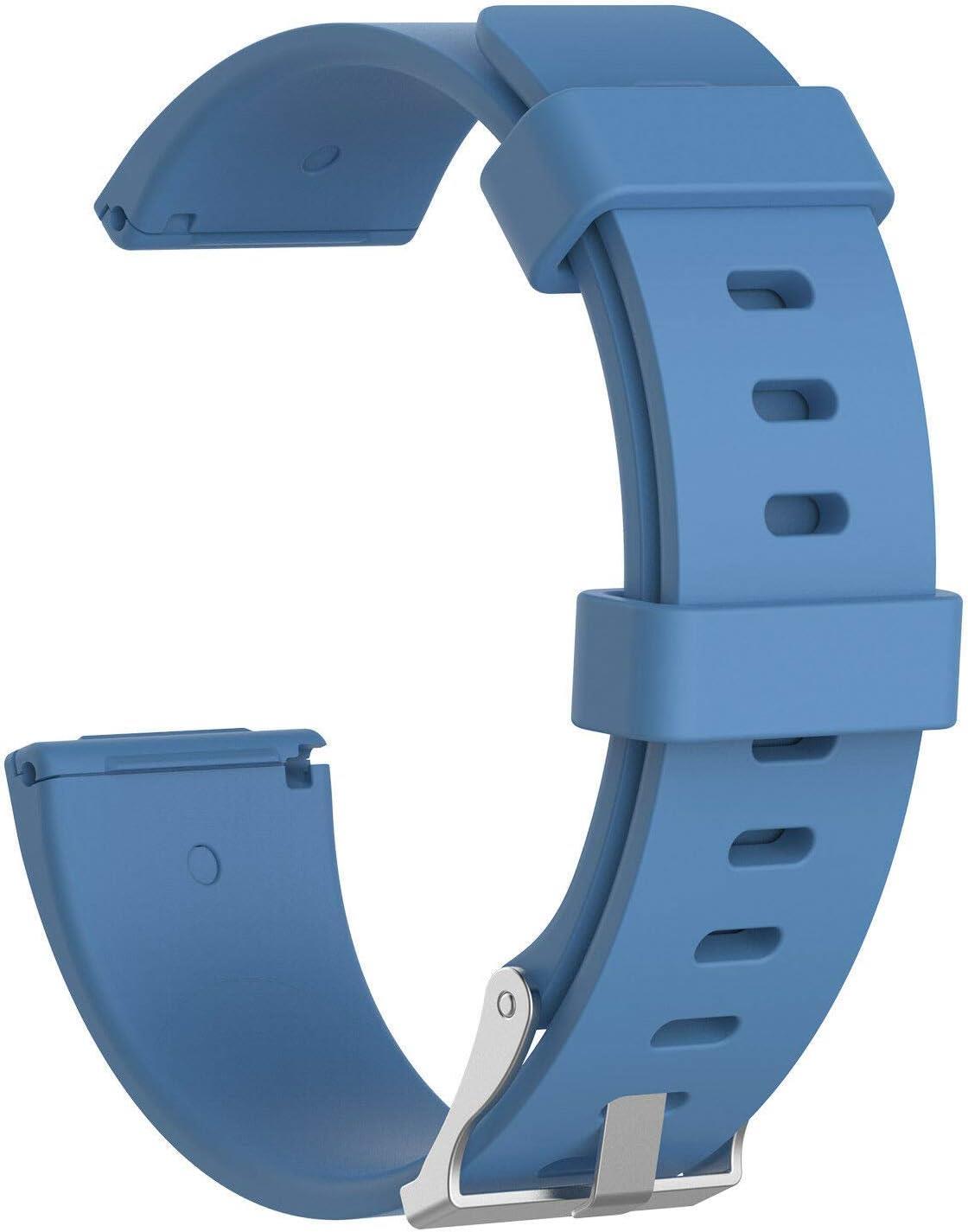 Fitbit Versa Fb504 - Versa 2 Fb507 - Versa Lite Fb415 Için Large Beden (L SIZE) Silikon Kordon Mavi