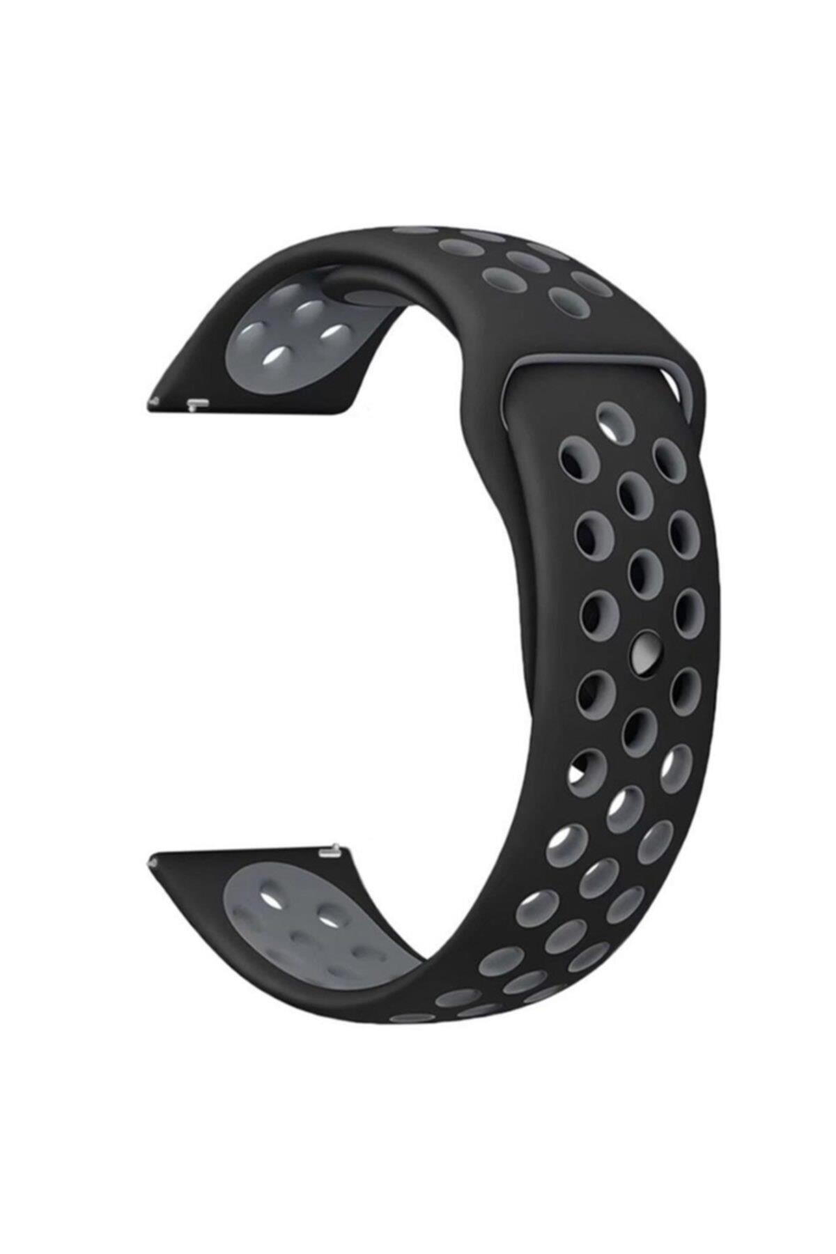 Fossil Watch Gen 6 Için Delikli Spor Kordon Siyah Kırmızı