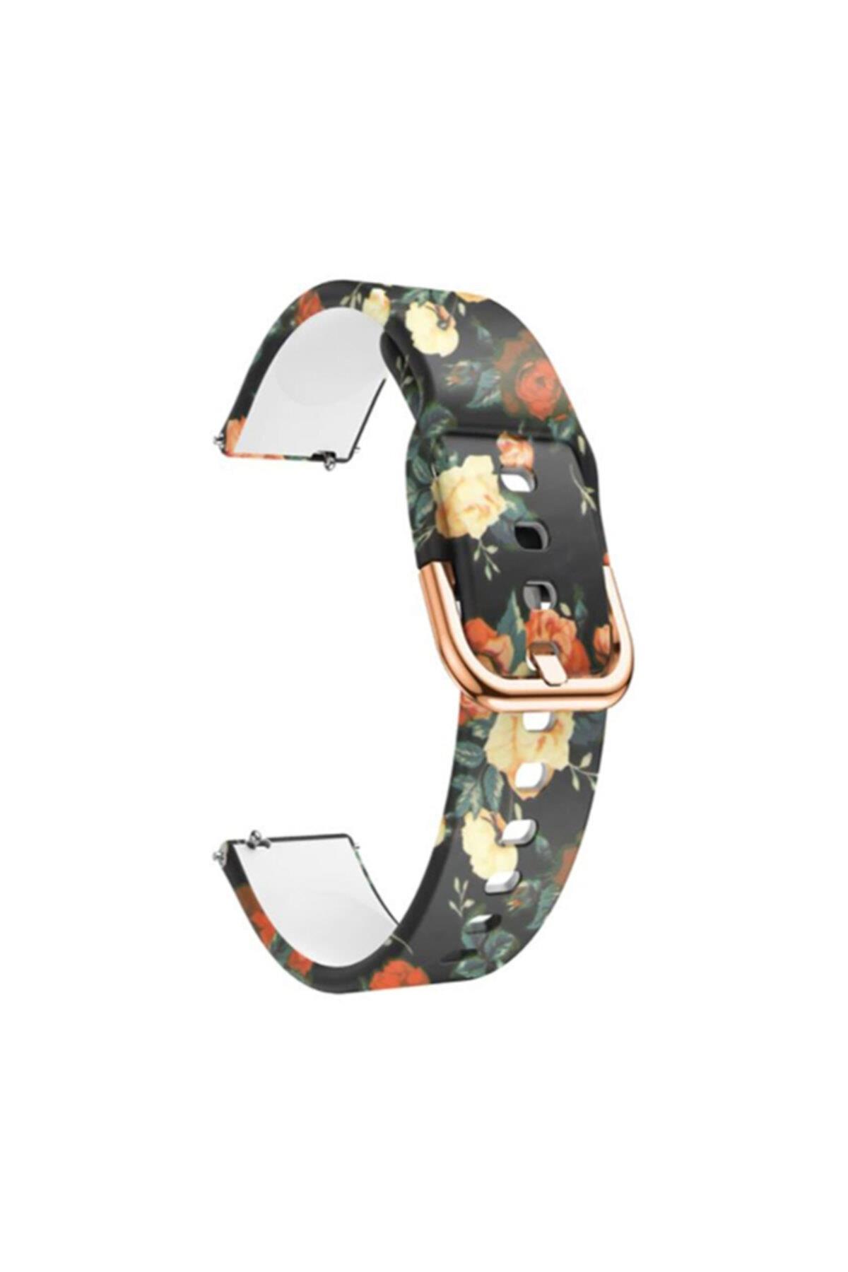 Fossil Watch Gen 6 Için Desenli Silikon Kordon Mor Çiçek