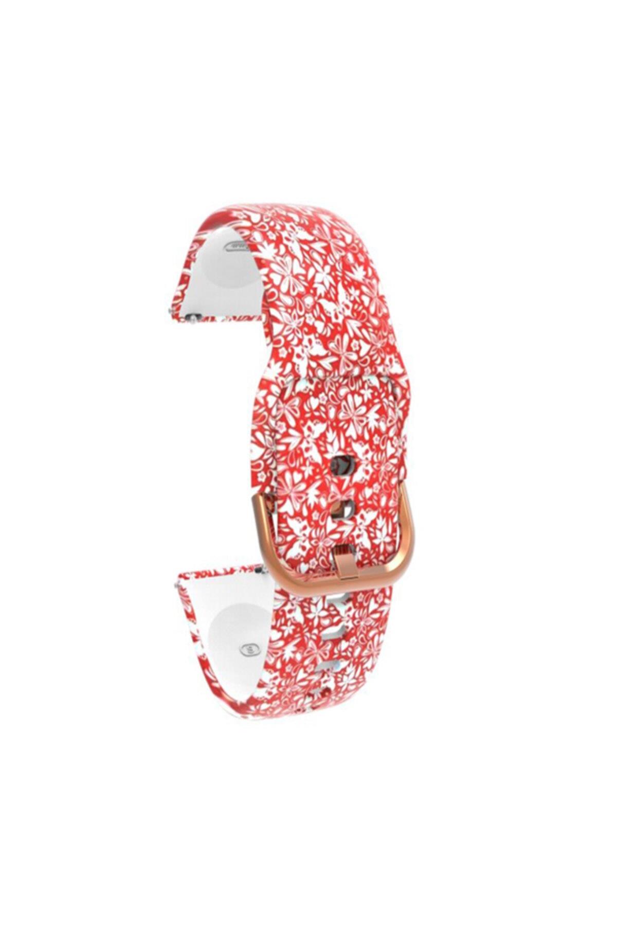 Fossil Watch Gen 6 Için Desenli Silikon Kordon Mor Çiçek