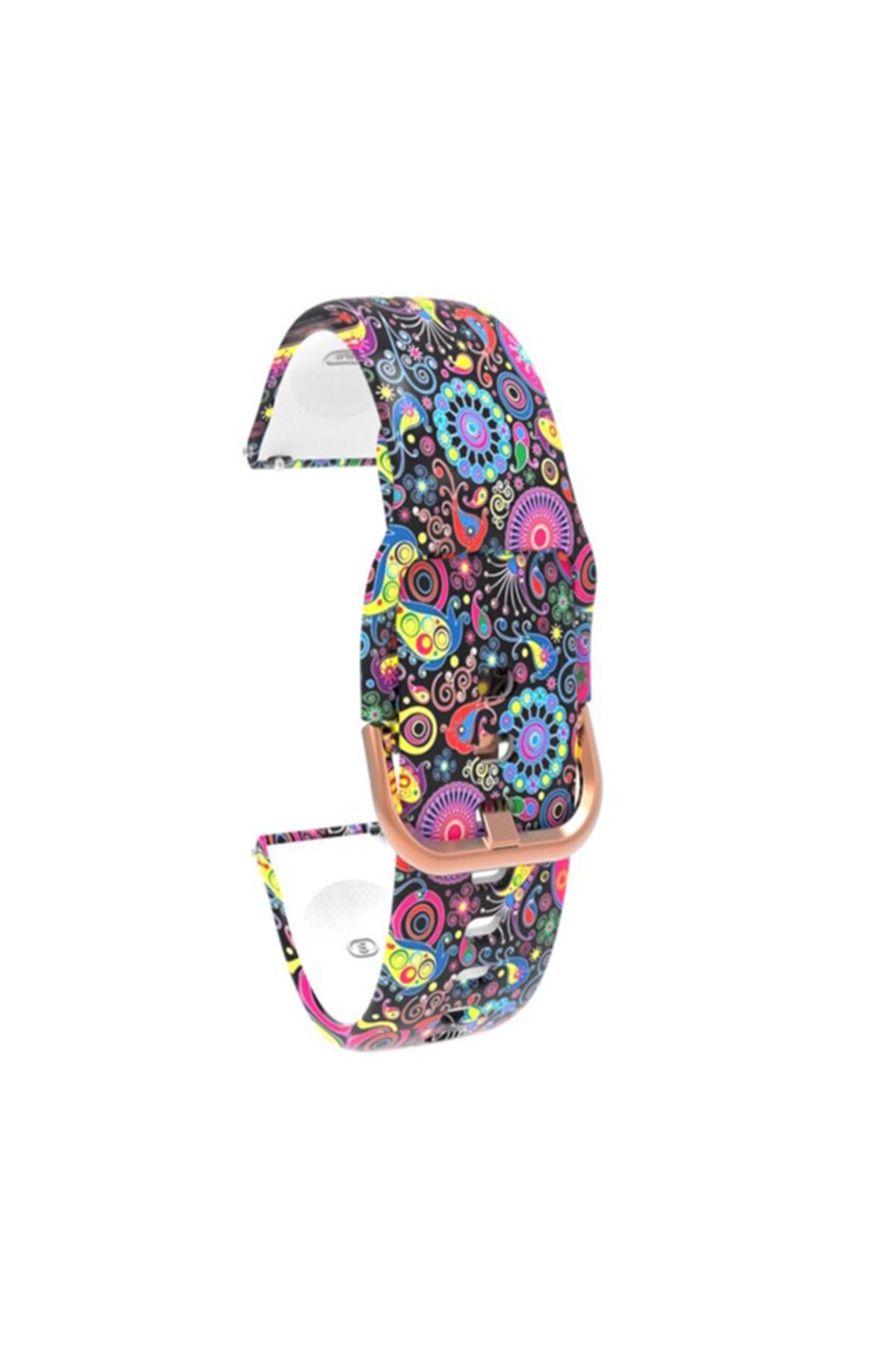Fossil Watch Gen 6 Için Desenli Silikon Kordon Mor Çiçek