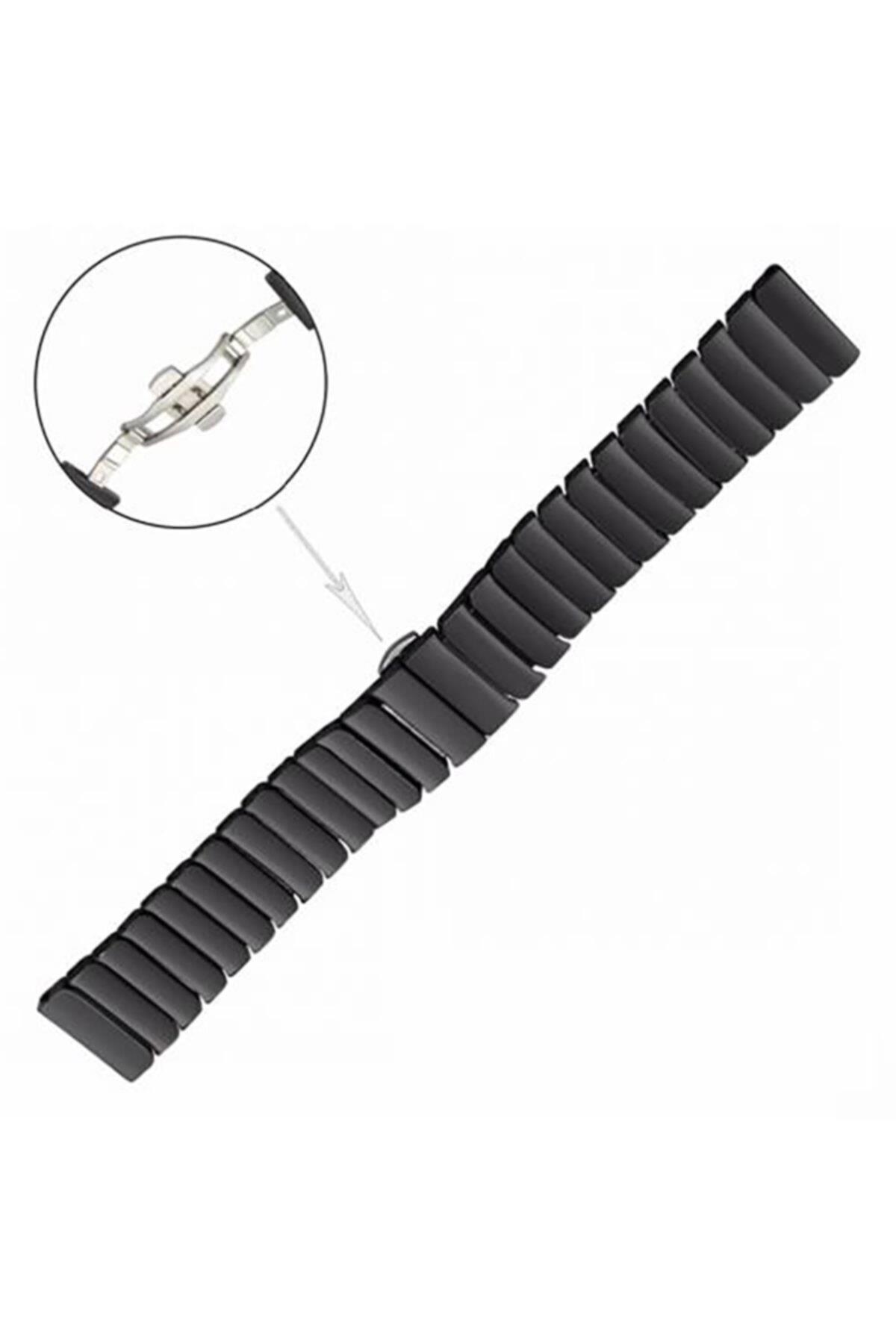 Fossil Watch Gen 6 Için Uyumlu Baklalı Metal Kordon Siyah