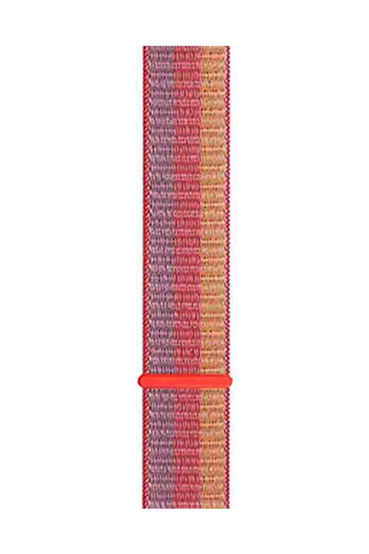Fossil Watch Gen 6 Uyumlu  Dokuma Kordon Hiper Kırmızı/neptün Yeşili