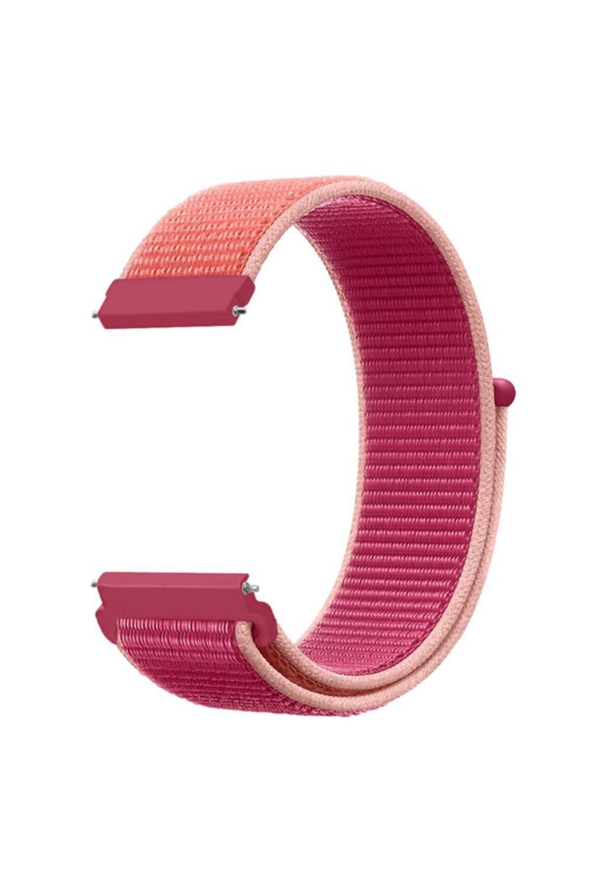 Fossil Watch Gen 6 Uyumlu  Dokuma Kordon Hiper Kırmızı/neptün Yeşili
