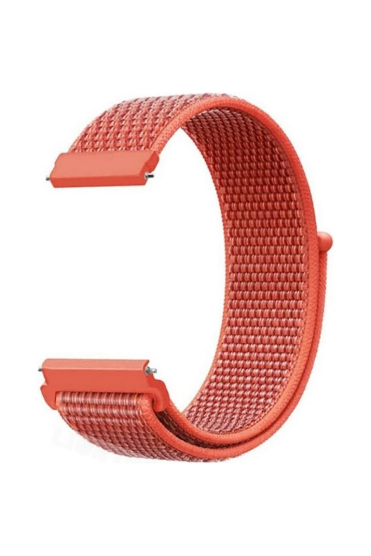 Fossil Watch Gen 6 Uyumlu  Dokuma Kordon Hiper Kırmızı/neptün Yeşili