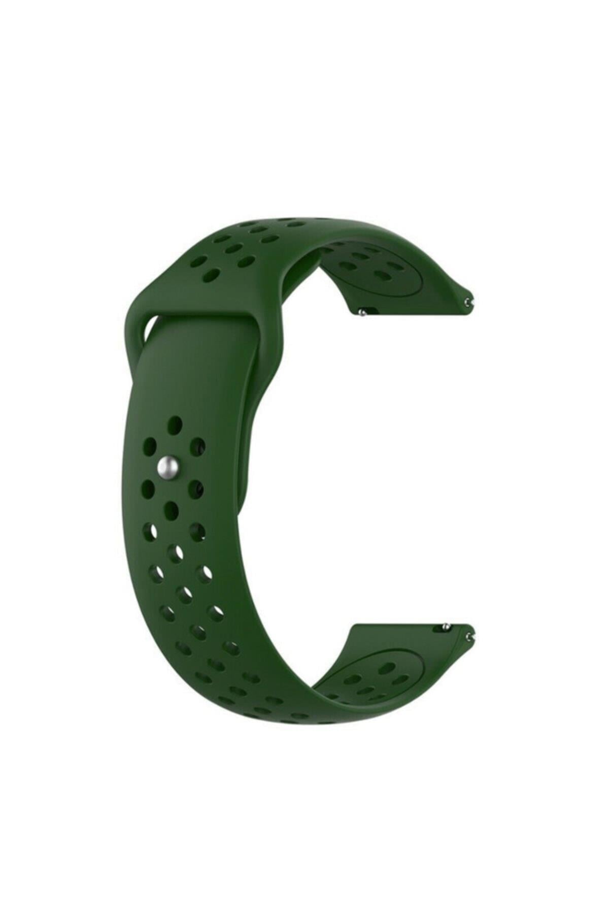 Galaxy Active 2 44 Mm(Sm-r820) Için Delikli Spor Silikon Kordon Siyah Mor