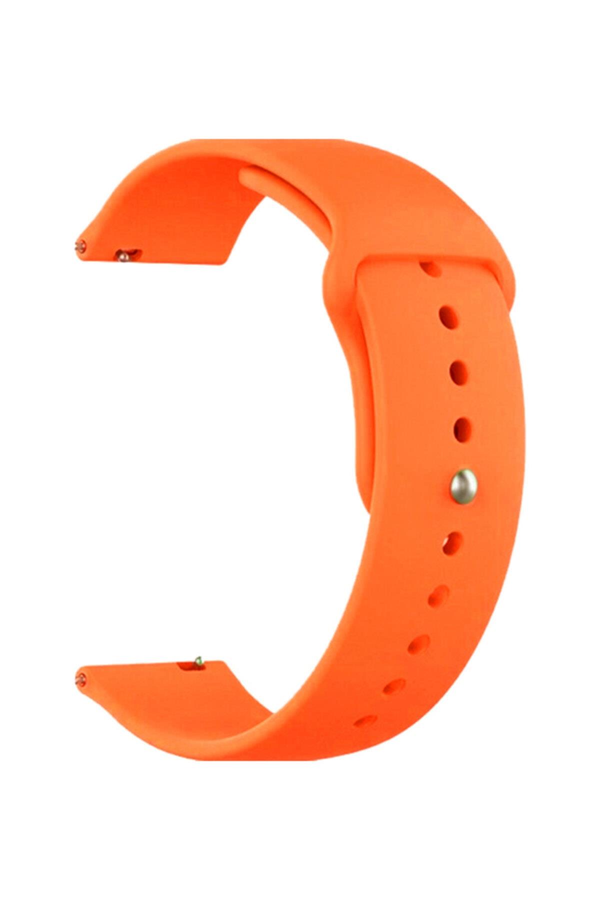 Galaxy Active 2 44 Mm(Sm-r820) Uyumlu Silikon Kordon Kayış - Turuncu