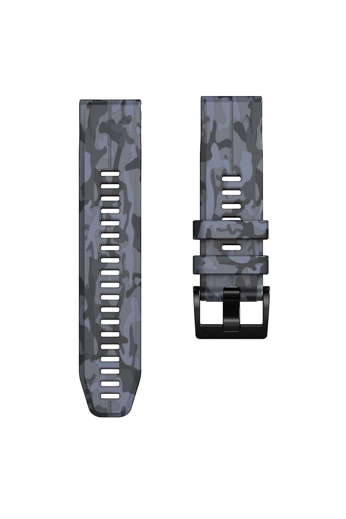Garmin 7x - 7x pro - plus  (26MM) Kamuflaj Silikon Saat Kordonu