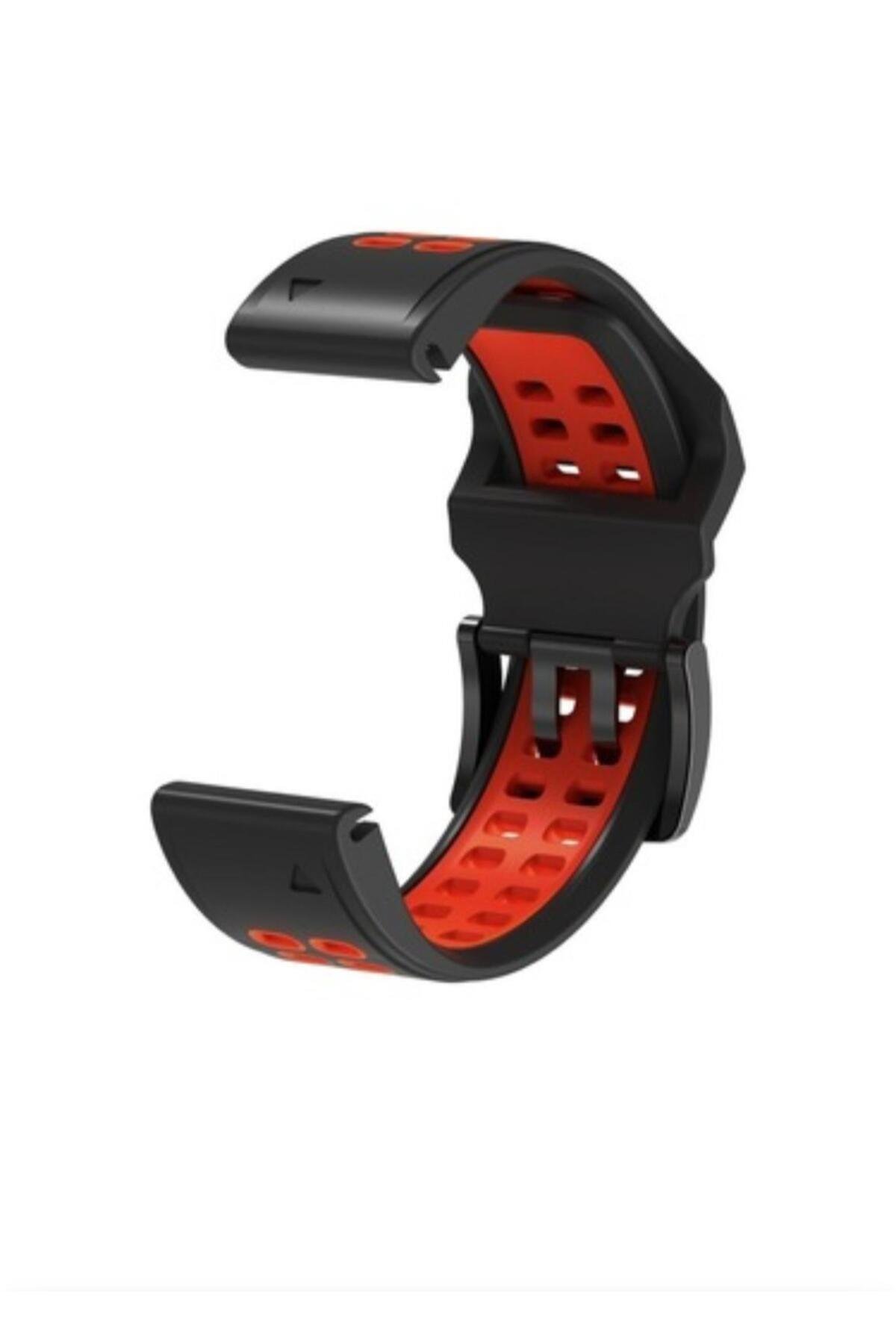 Garmin fenix 3  (26MM) Hızlı Bırakma Çift Sıralı Silikon Saat Kordonu