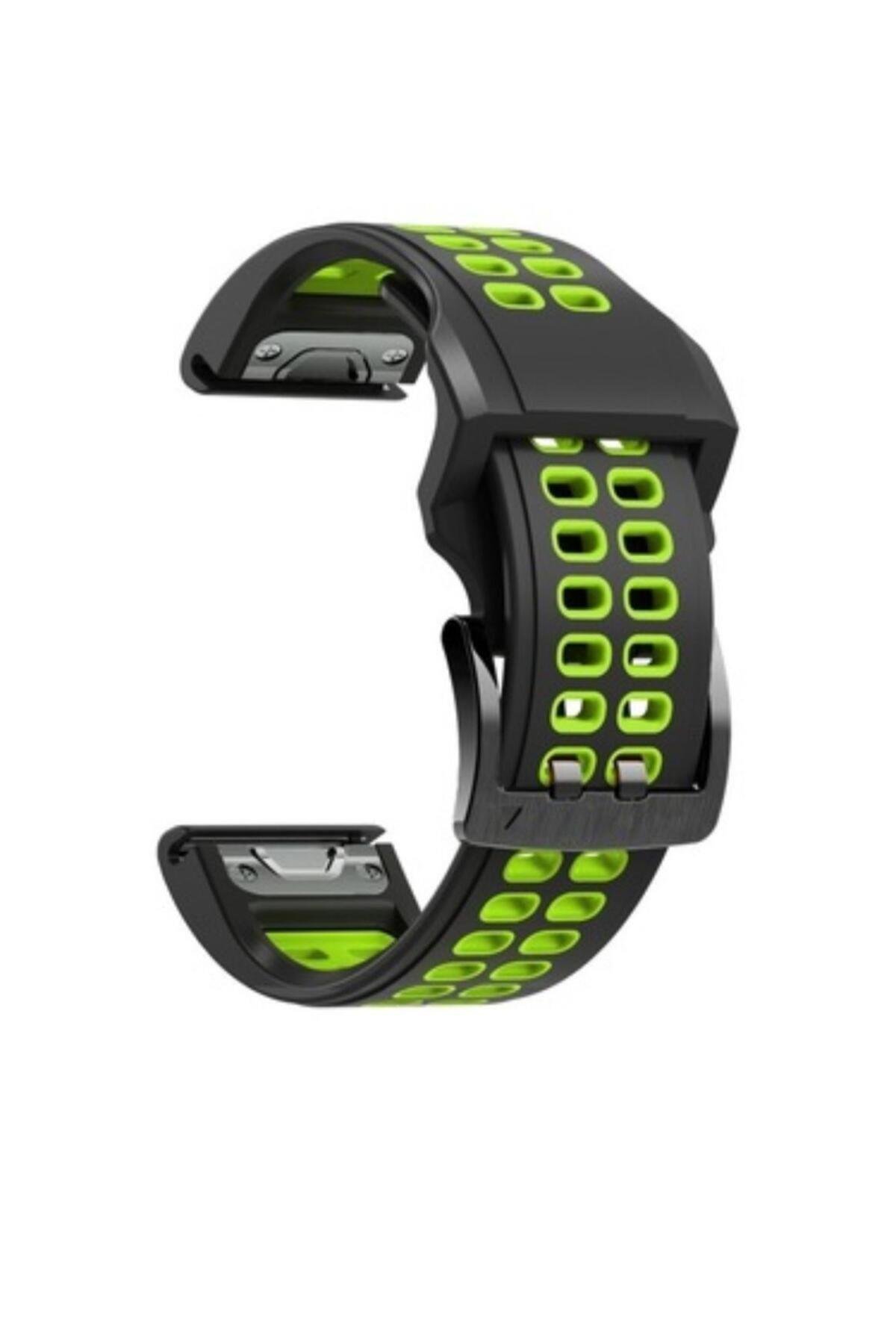 Garmin Fenix 5x-5x pro-5x plus Sapphire (26MM) Sıralı Silikon Saat Kordonu