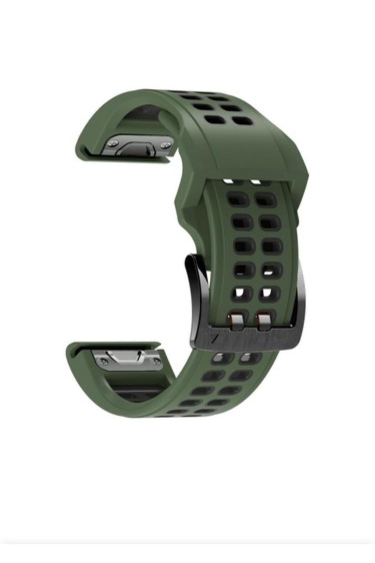 Garmin Fenix 5x-5x pro-5x plus Sapphire (26MM) Sıralı Silikon Saat Kordonu