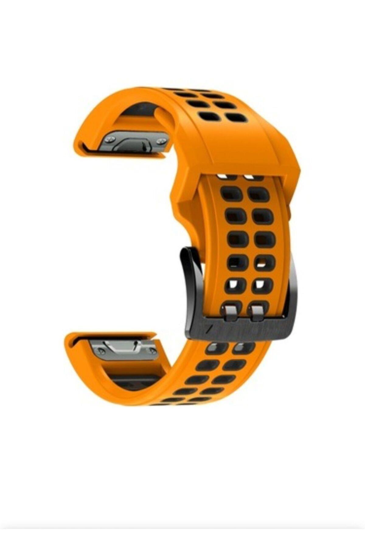 Garmin Fenix 5x-5x pro-5x plus Sapphire (26MM) Sıralı Silikon Saat Kordonu