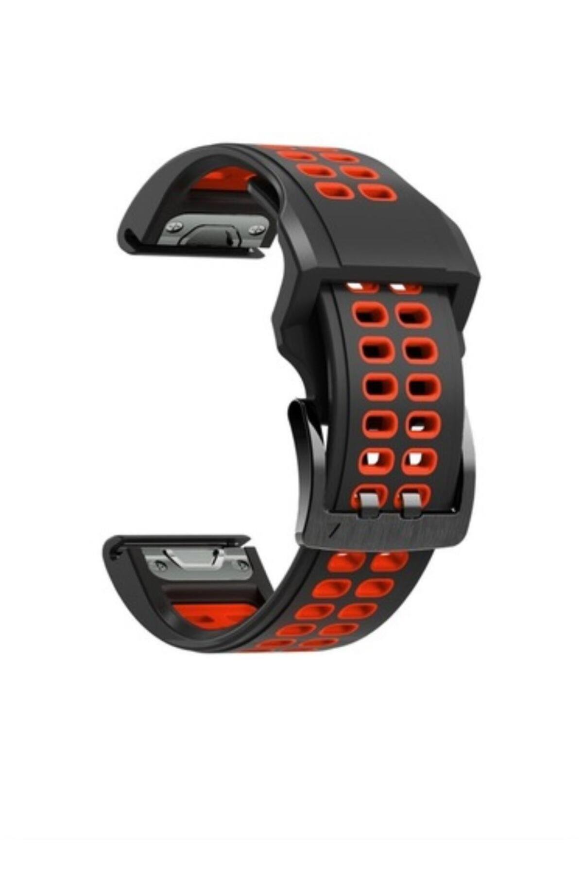 Garmin Fenix 5x-5x pro-5x plus Sapphire (26MM) Sıralı Silikon Saat Kordonu
