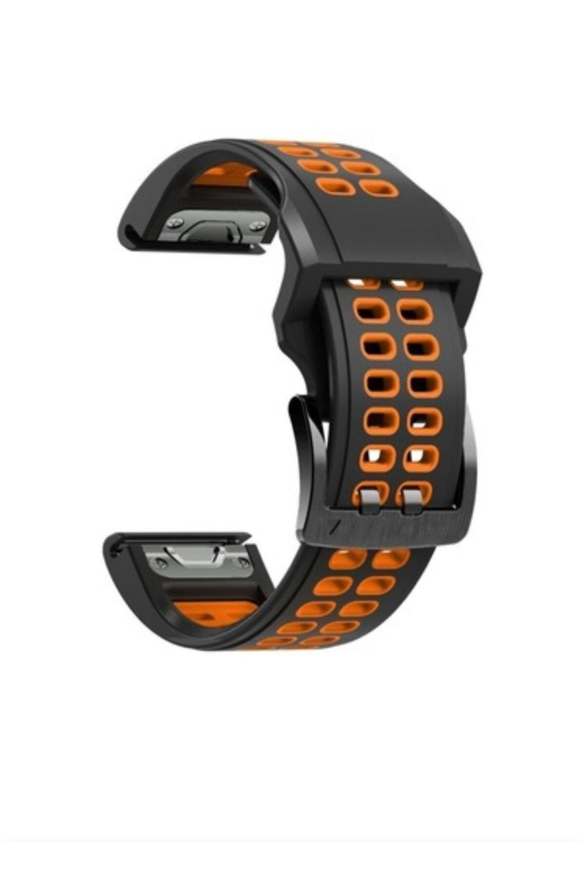Garmin Fenix 5x-5x pro-5x plus Sapphire (26MM) Sıralı Silikon Saat Kordonu