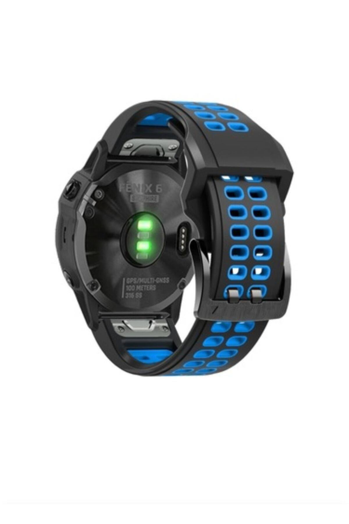 Garmin Fenix 5x-5x pro-5x plus Sapphire (26MM) Sıralı Silikon Saat Kordonu