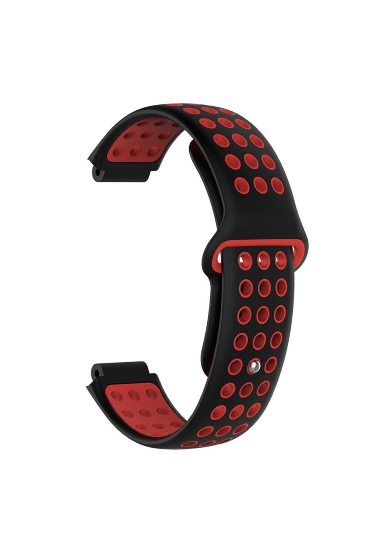 Garmin Forerunner 620 Için Delikli Silikon Kordon Siyah Yeşil