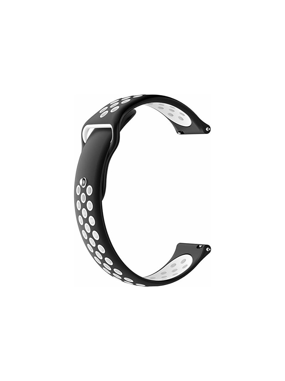 Honor Watch Gs Pro Için Delikli Silikon Kordon Kayış Beyaz Siyah