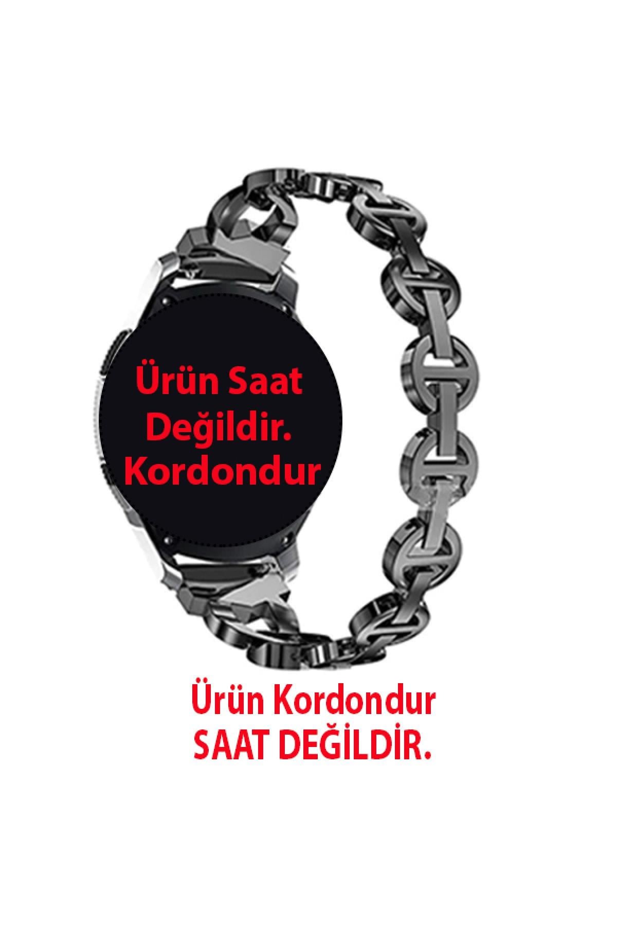 Honor Watch Gs Pro Için Uyumlu  Pırlanta Görünümlü Taşlı Zincir Kordon Rose