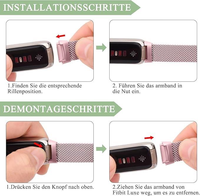 Markacase Fitbit Luxe Milanese Metal Manyetik Saat Kordonu