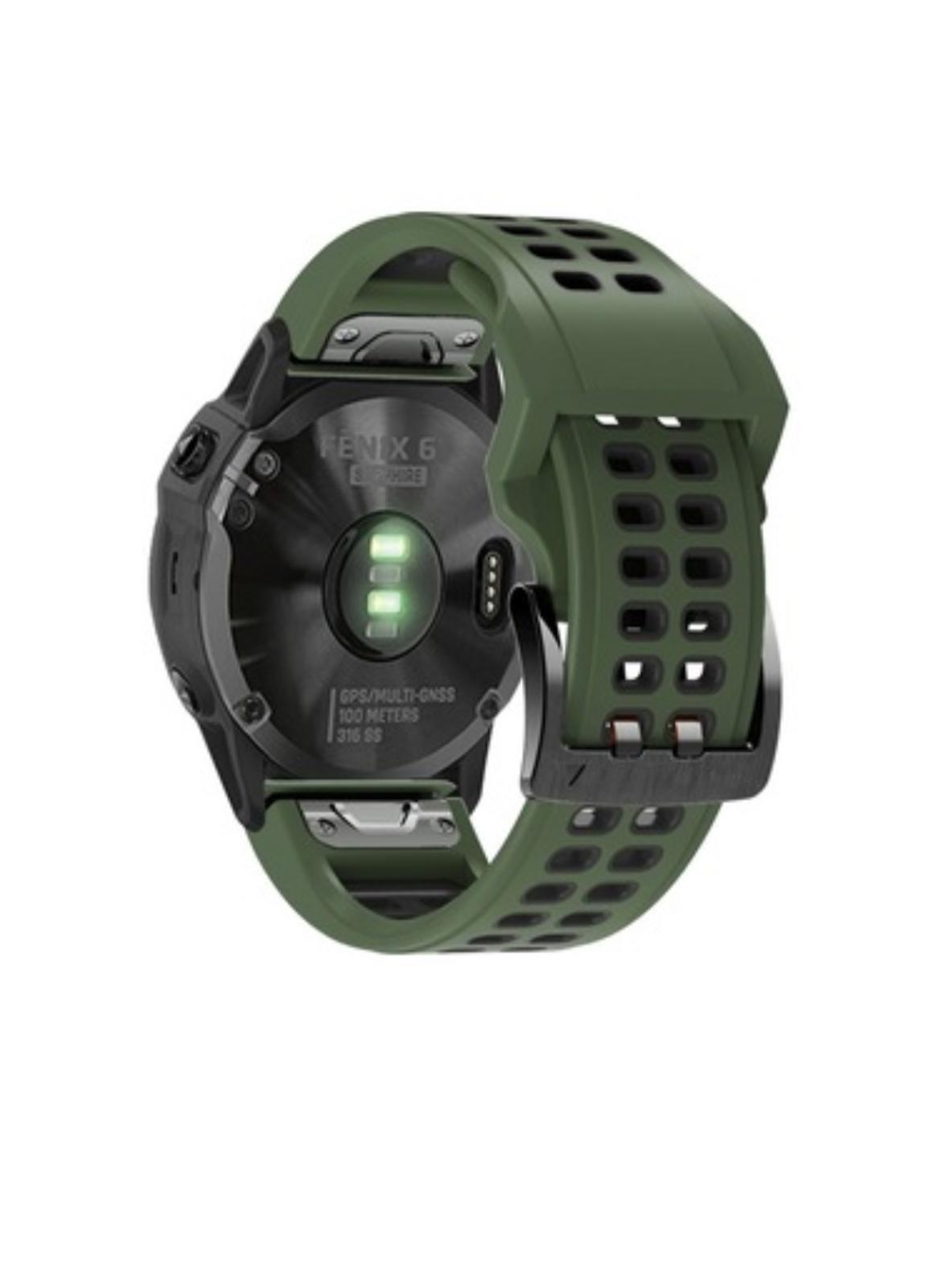 Markacase Garmin 6x-6x pro-6x plus (26mm)Hızlı Bırakma Çift Sıralı Silikon Saat Kordonu